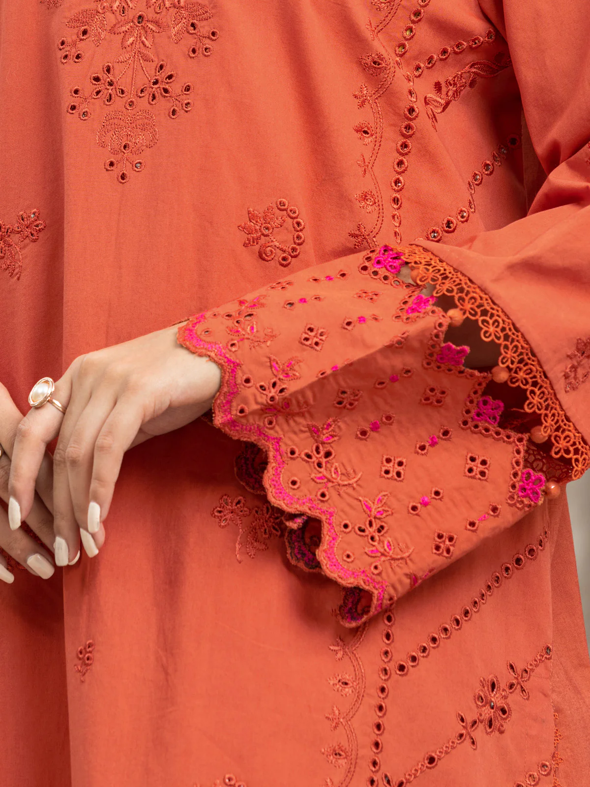 Embroidered Cambric Suit - EWU24V2-30063-3P - Image 3