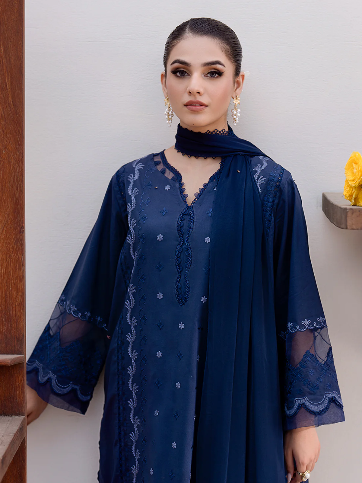 Embroidered Cambric Suit - EWU24V2-30154-3P - Image 2