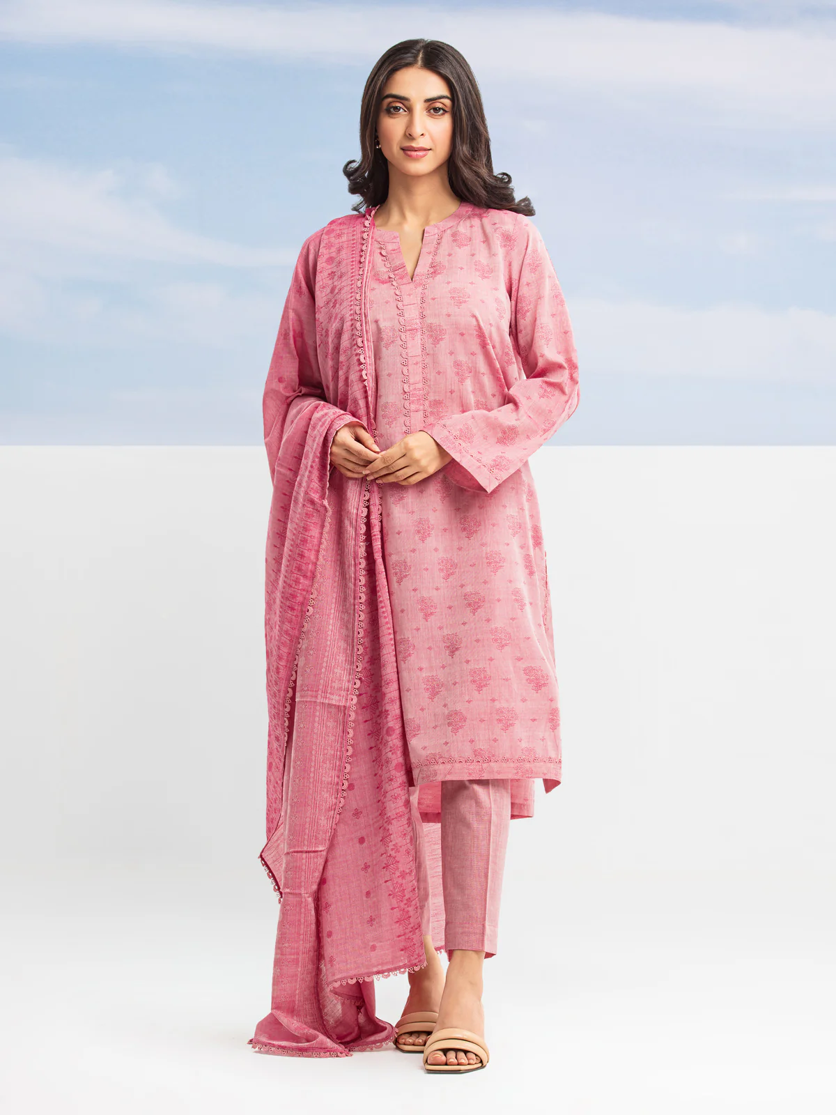 Embroidered Jacquard Suit - EWU24V3-28787-3P