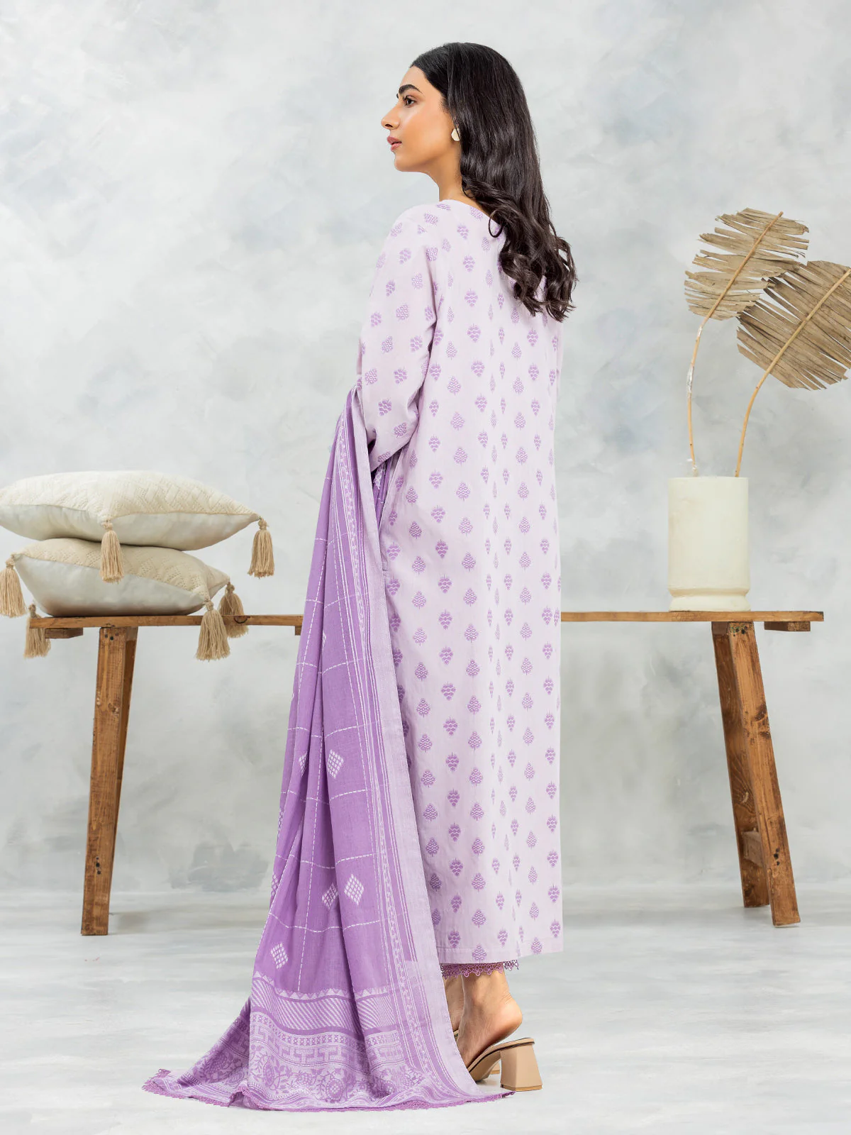 Embroidered Jacquard Suit - EWU24V3-30046-3P - Image 4