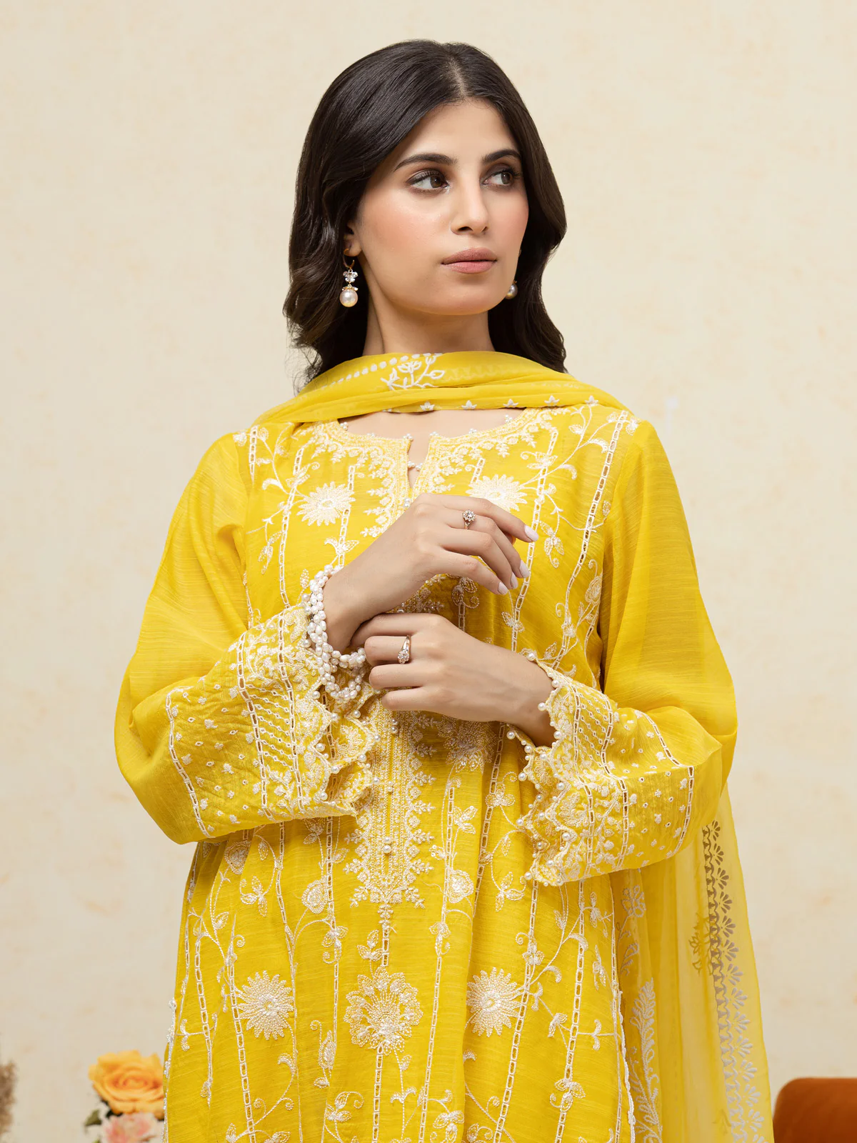 Embroidered Chanderi Suit - EWU24V6-26658-3P - Image 2