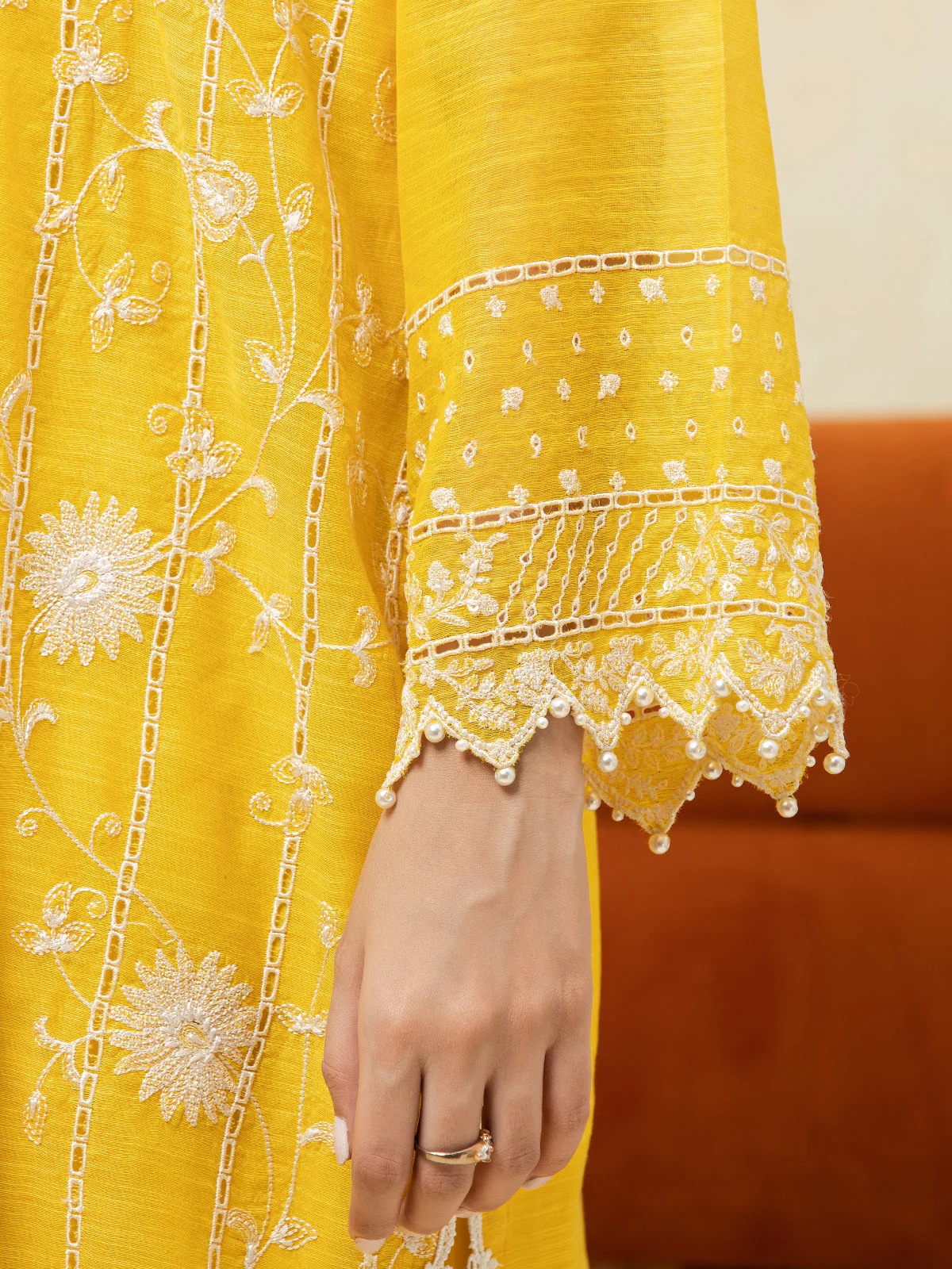 Embroidered Chanderi Suit - EWU24V6-26658-3P - Image 5