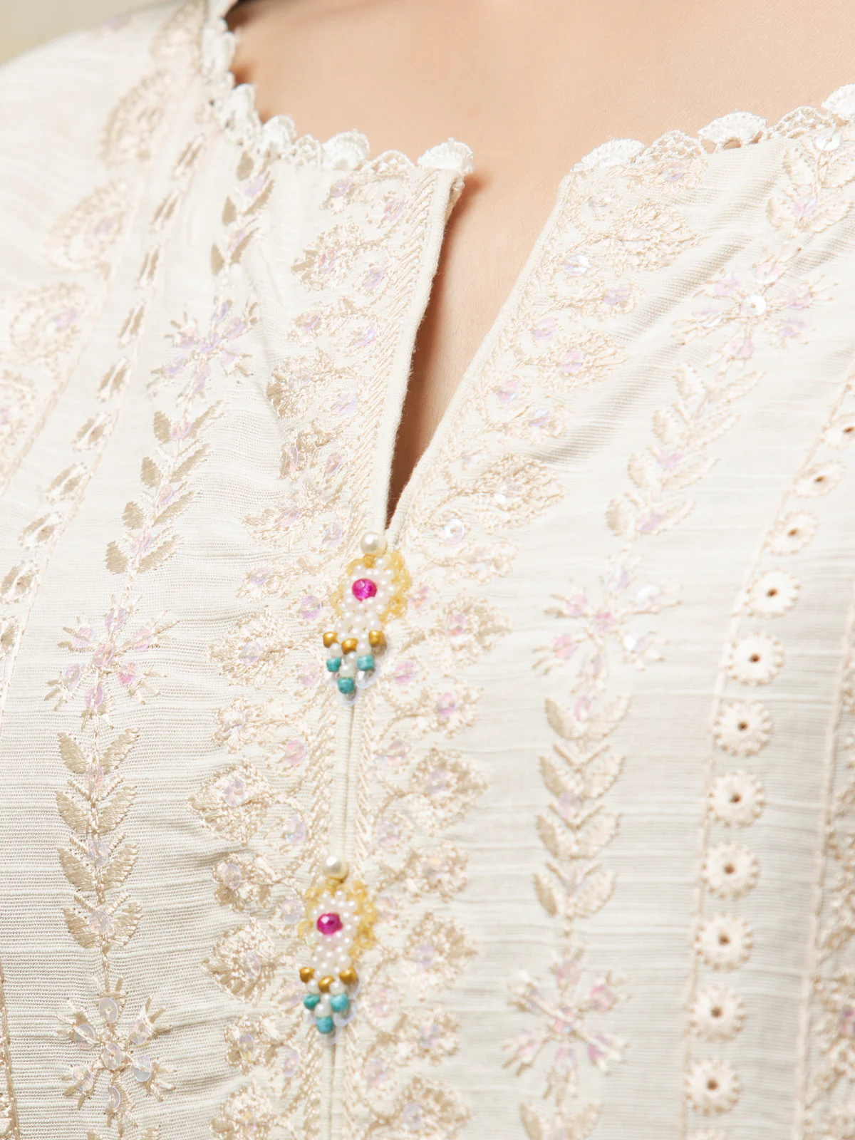 Embroidered Chanderi Suit - EWU24V6-26663-3P - Image 3