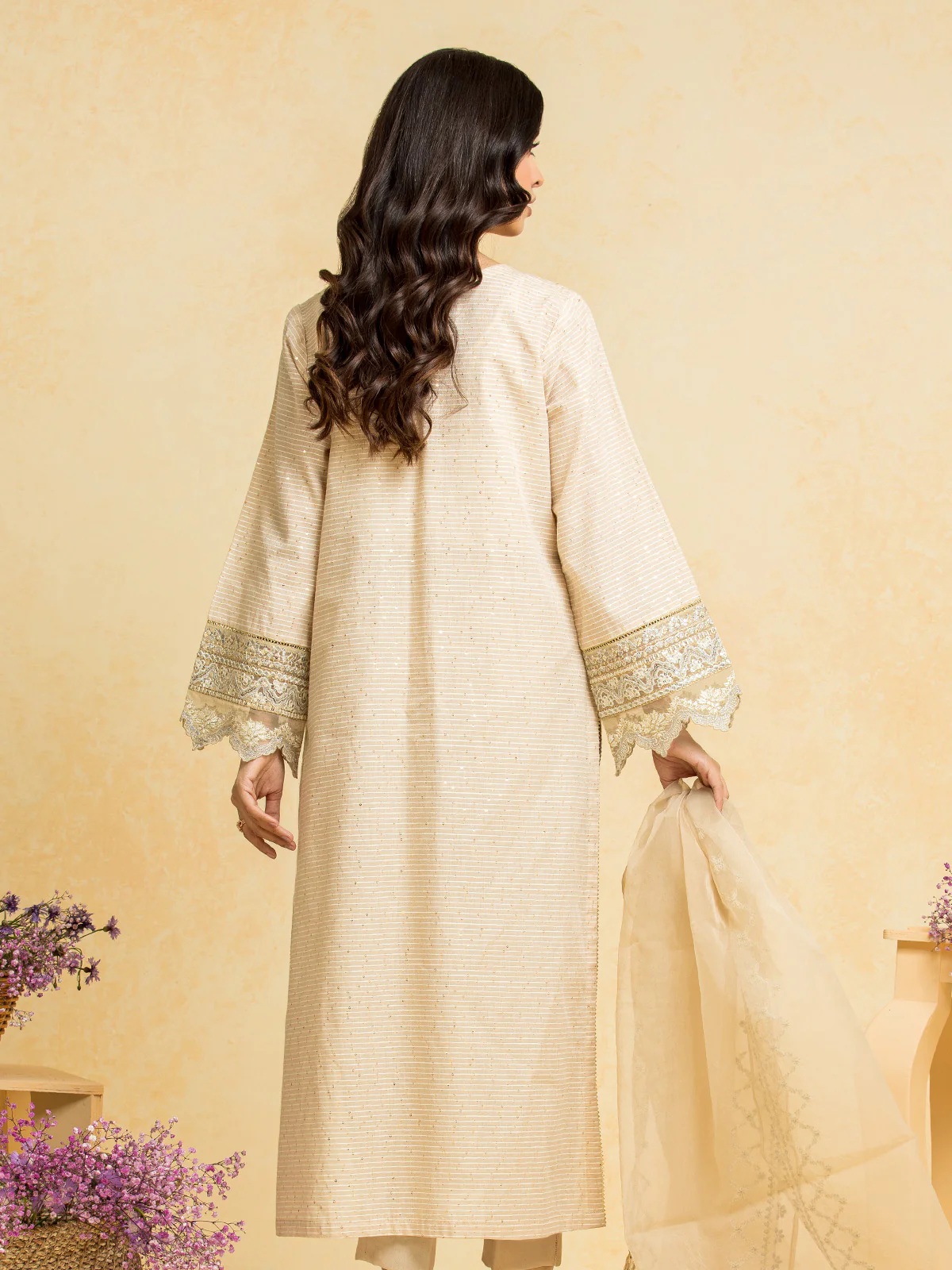 Embroidered Dobby Suit - EWU24V7-28771-3P - Image 3