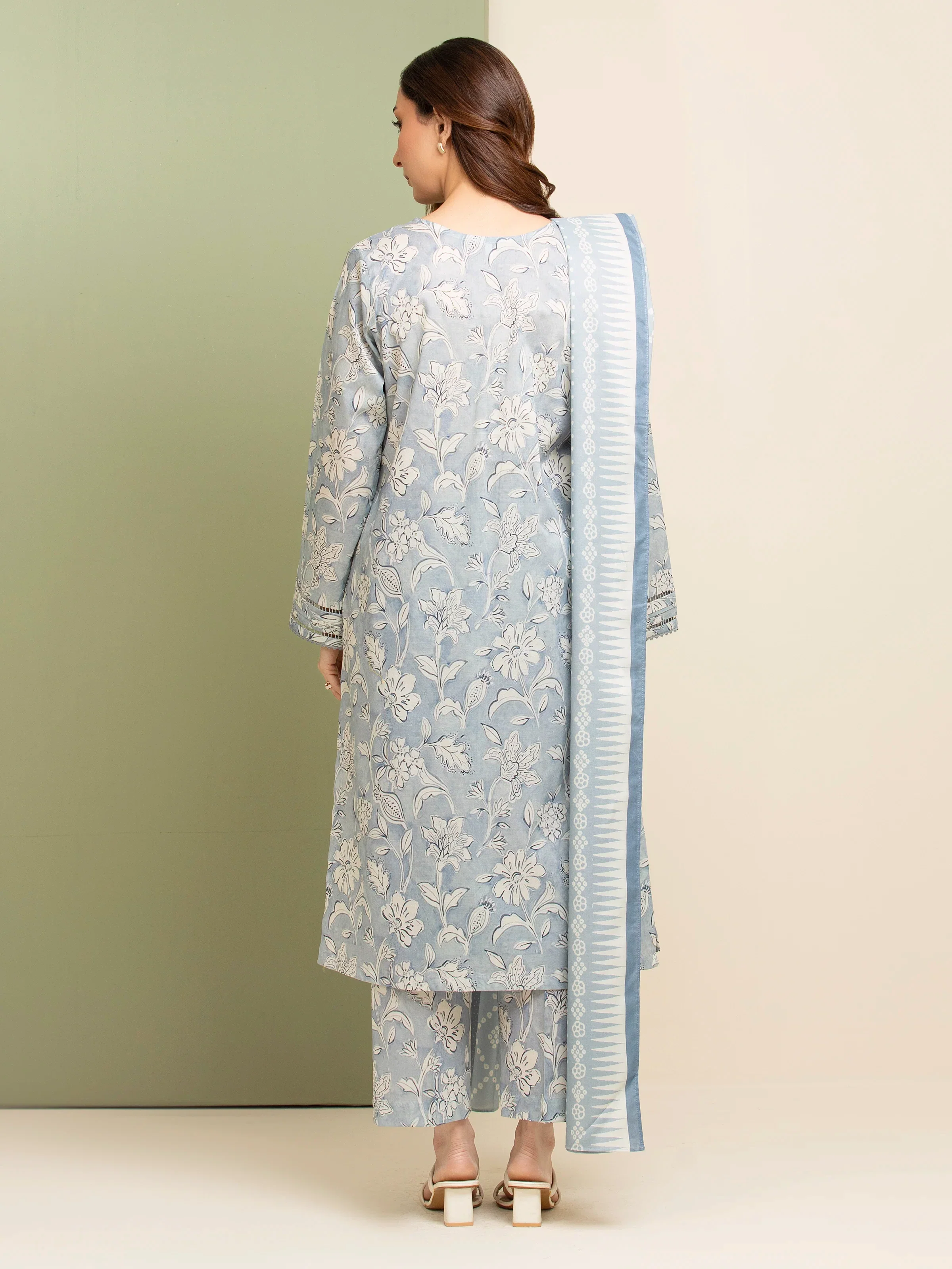 Printed Lawn Shirt Dupatta - EWU5A1-35087SD - Image 6