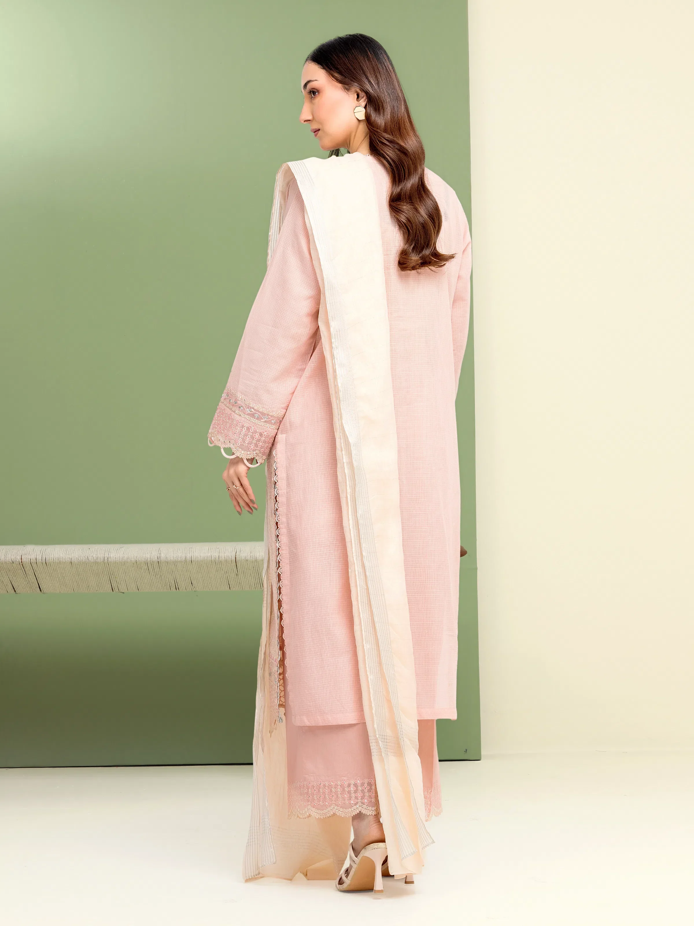 Embroidered Lawn Slub Shirt Trouser - EWU5V1-31245ST - Image 2