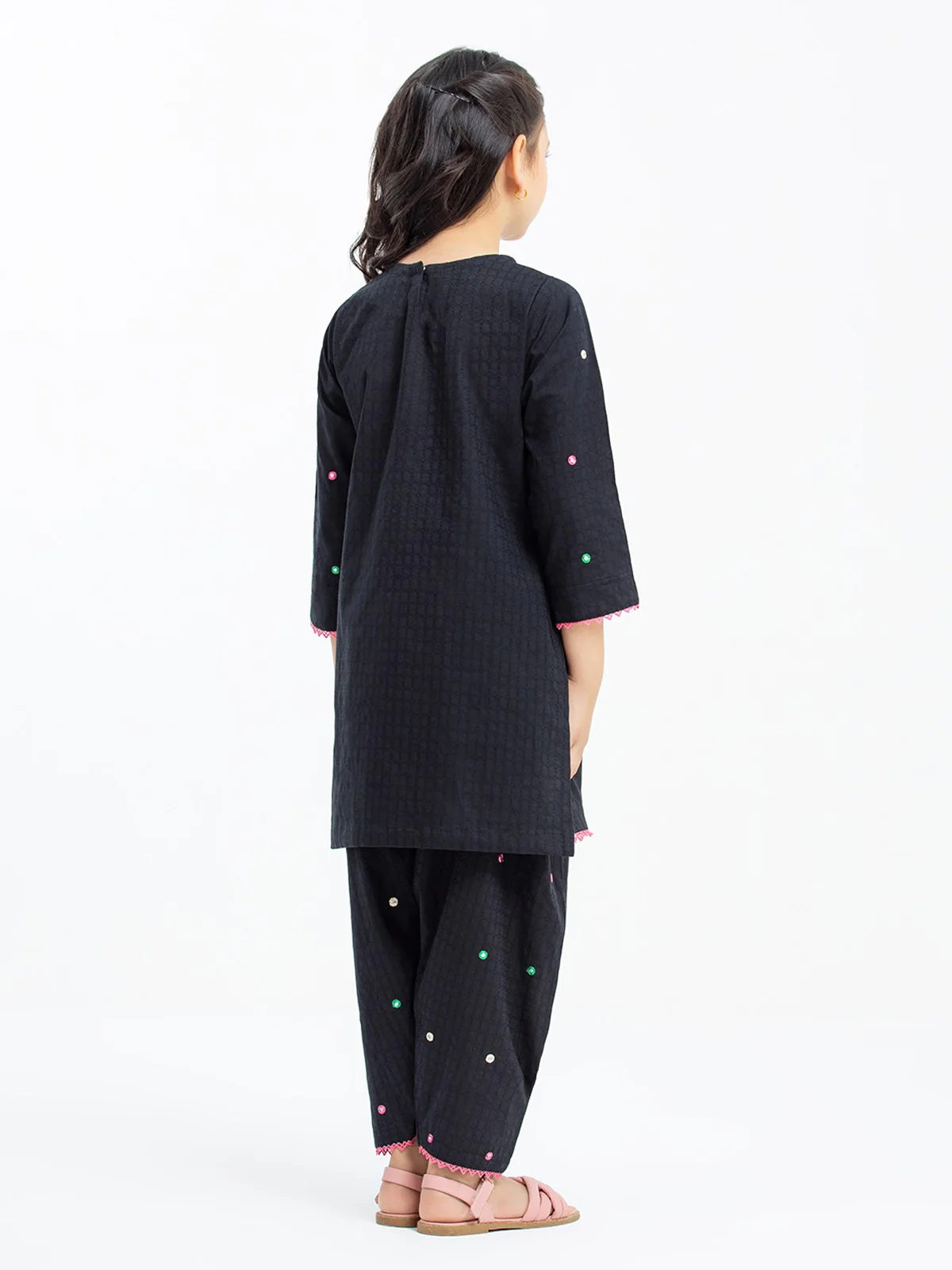 Embroidered Cotton Jacquard Shirt Trouser - EGTKE22-70532 - Image 6