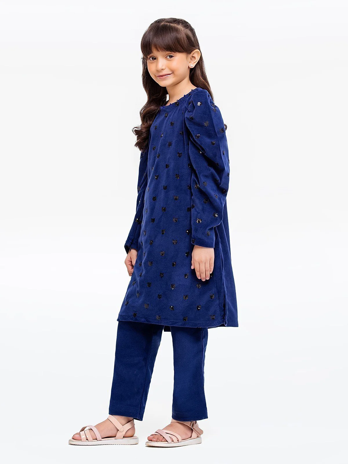 Embroidered Velvet Co-Ord Set - EGTCS23W-012