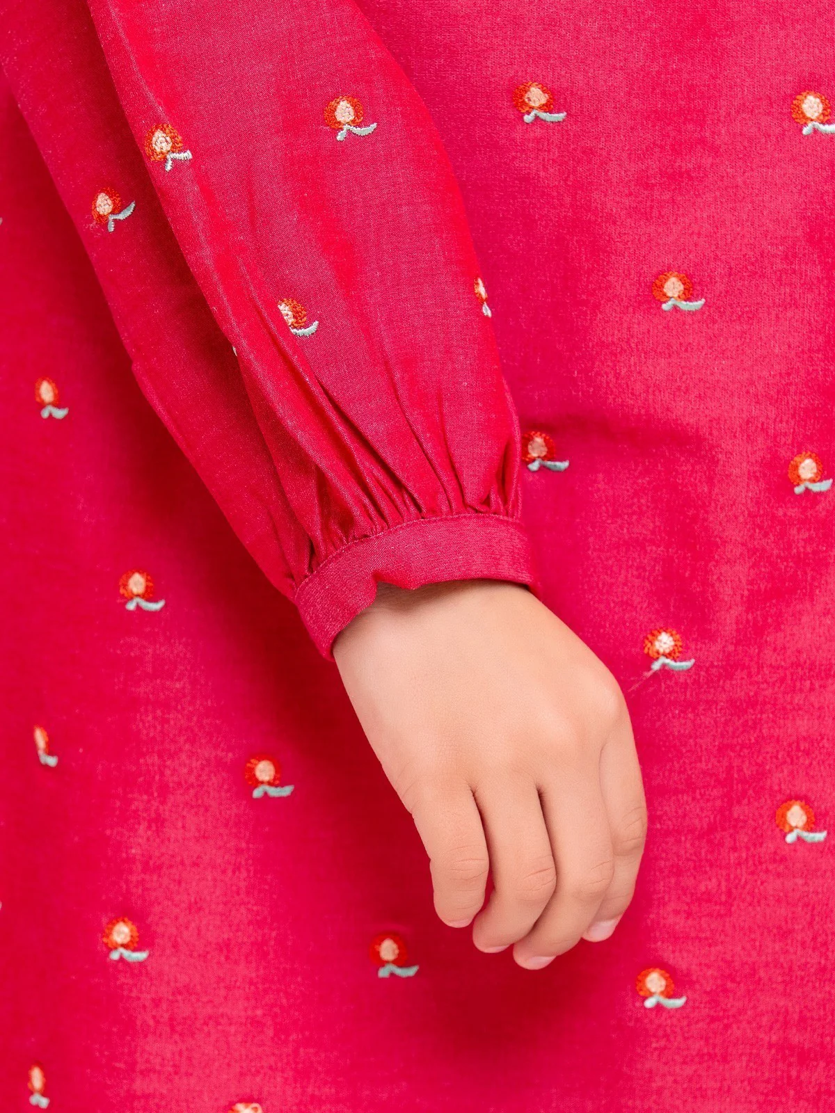 Embroidered Cotton Satin Shirt Trouser - EGTKE23-70727ST - Image 5