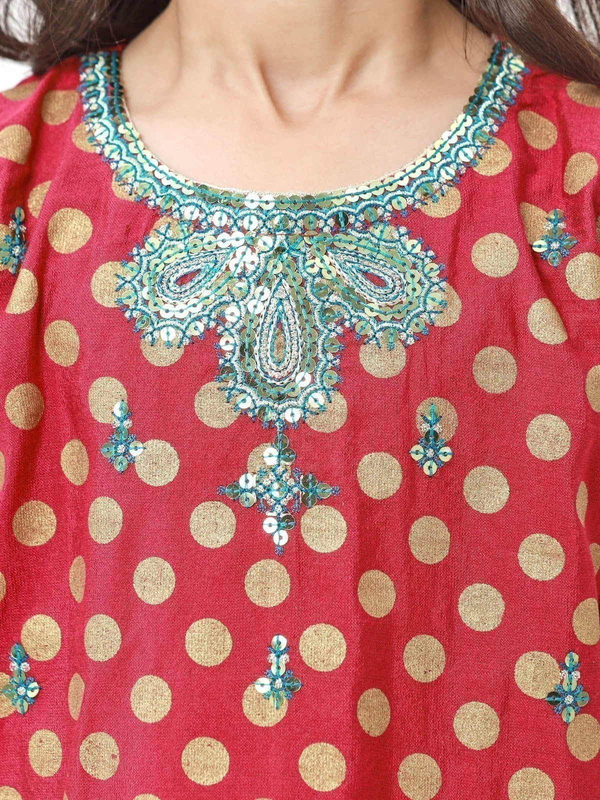 Embroidered Silk Suit - EGTP22-22186 - Image 3