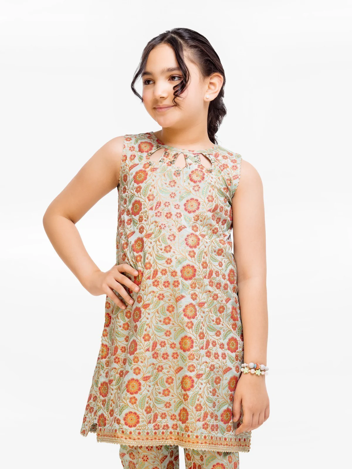 Printed Cotton Silk Co-Ord Set - EGTKP23-70713ST - Image 2