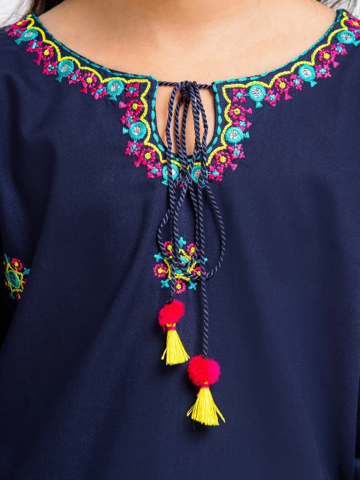 Embroidered Viscose Shirt Trouser - EGTKE22-70594ST - Image 4