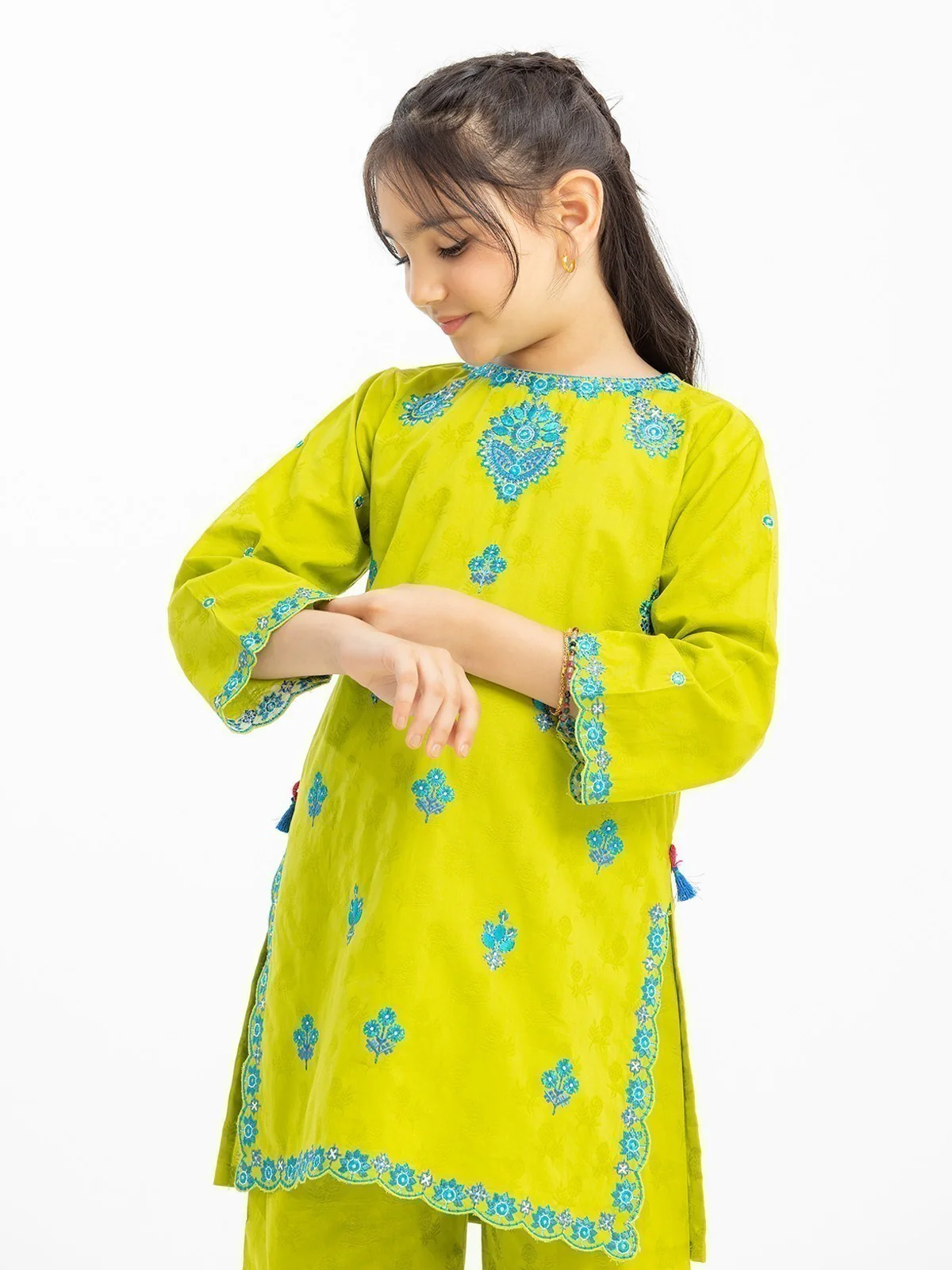 Embroidered Dobby Shirt Trouser - EGTKE23-70625ST - Image 2