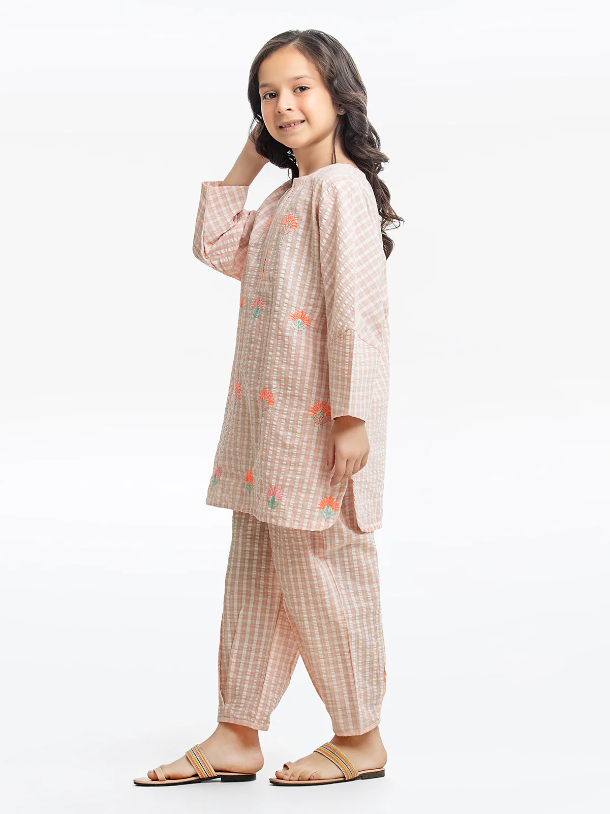 Embroidered Cotton Shirt Trouser - EGTKE23-70666ST - Image 3