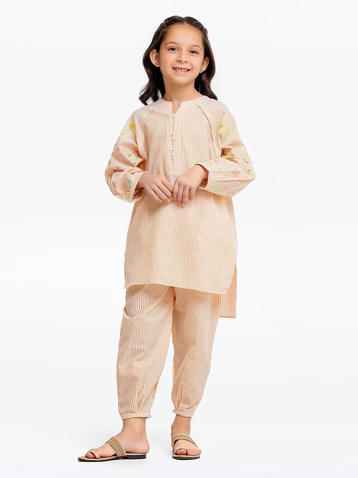 Embroidered Cotton Shirt Trouser - EGTKE23-70708ST