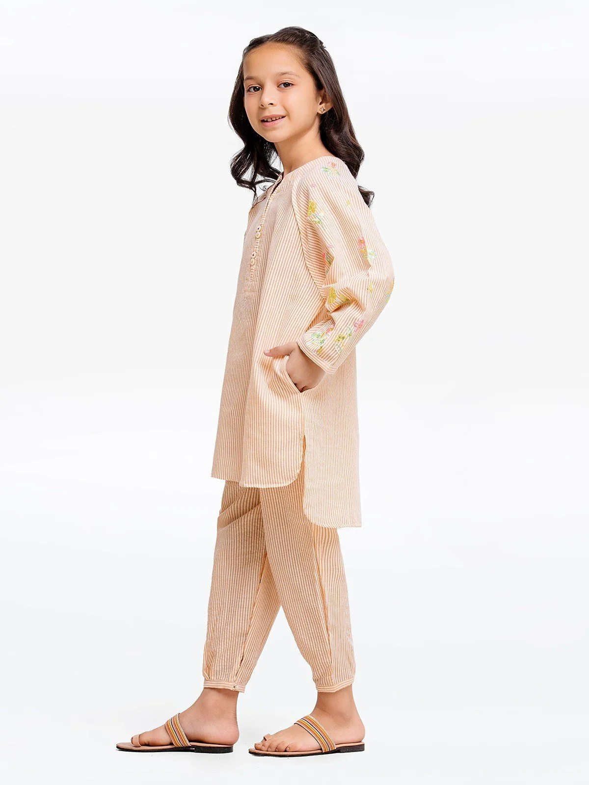 Embroidered Cotton Shirt Trouser - EGTKE23-70708ST - Image 3