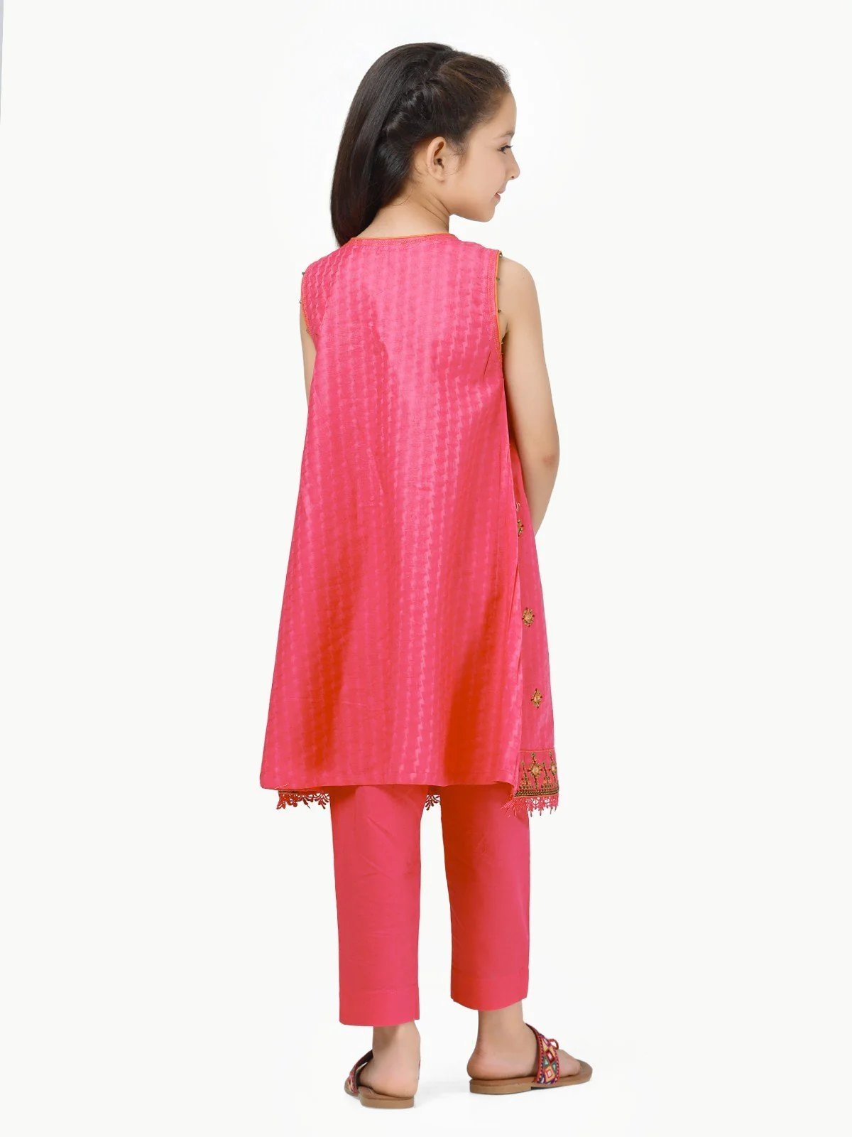 Embroidered Cotton Jacquard Shirt Trouser - EGTKE22-70471 - Image 5