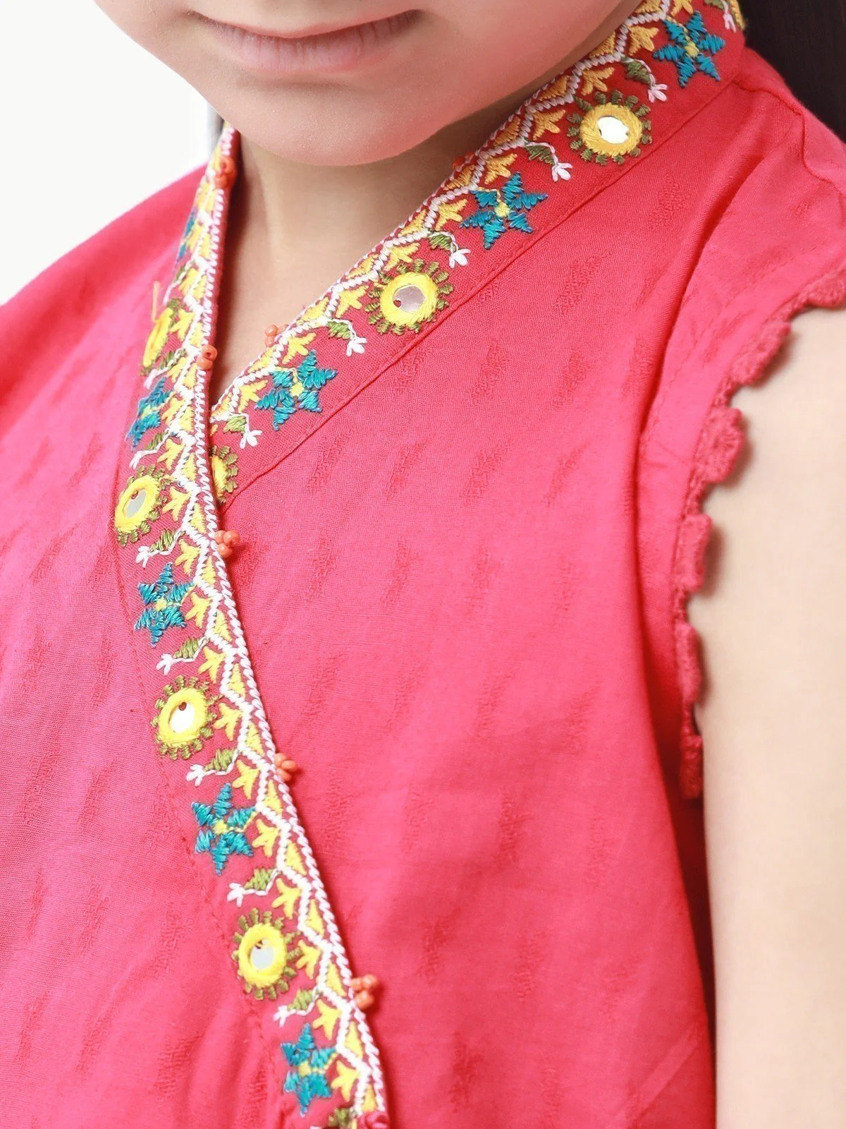 Embroidered Cotton Jacquard Shirt Trouser - EGTKE22-70508 - Image 2