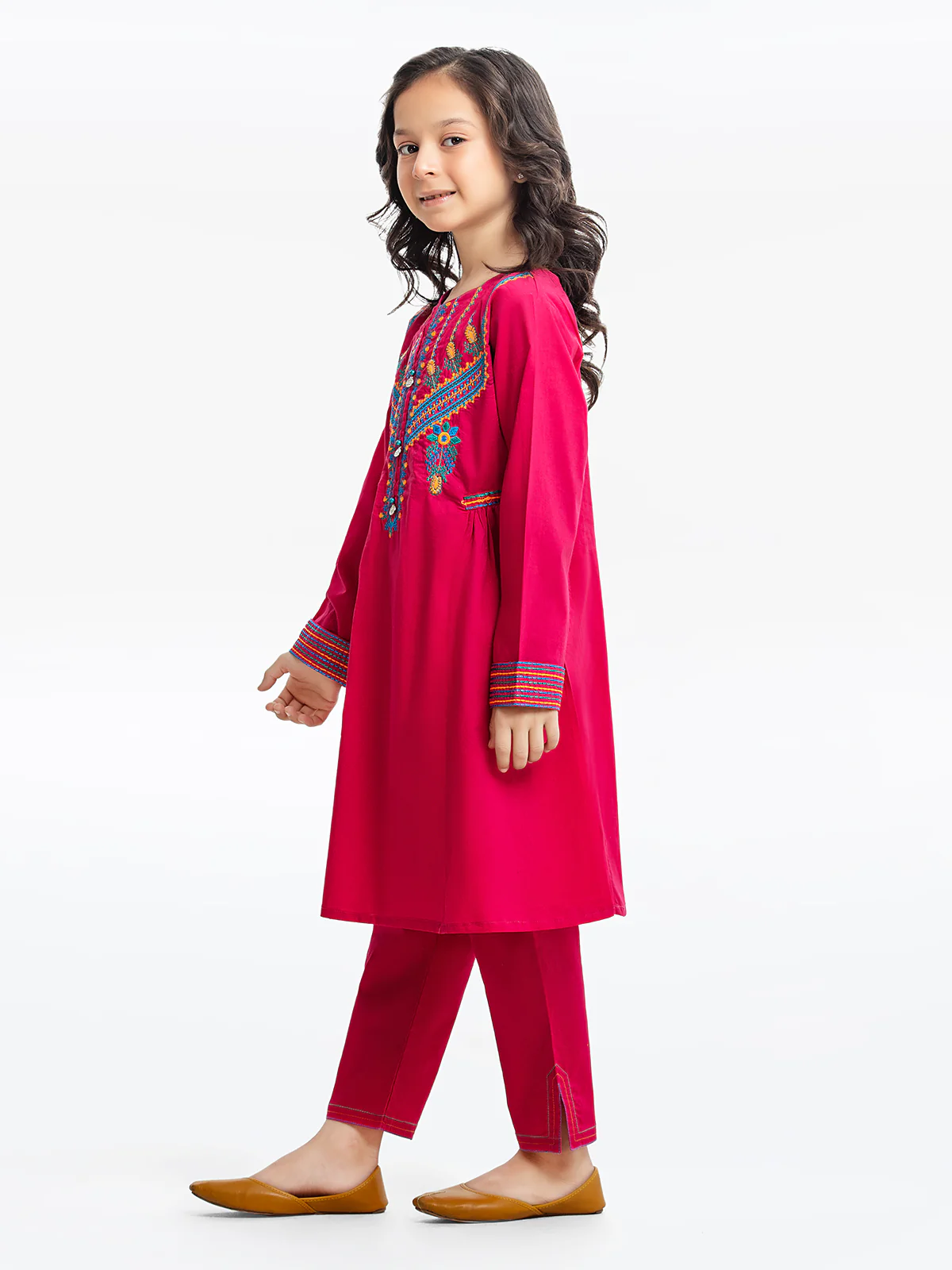 Embroidered Cambric Shirt Trouser - EGTKE23-70353ST - Image 3