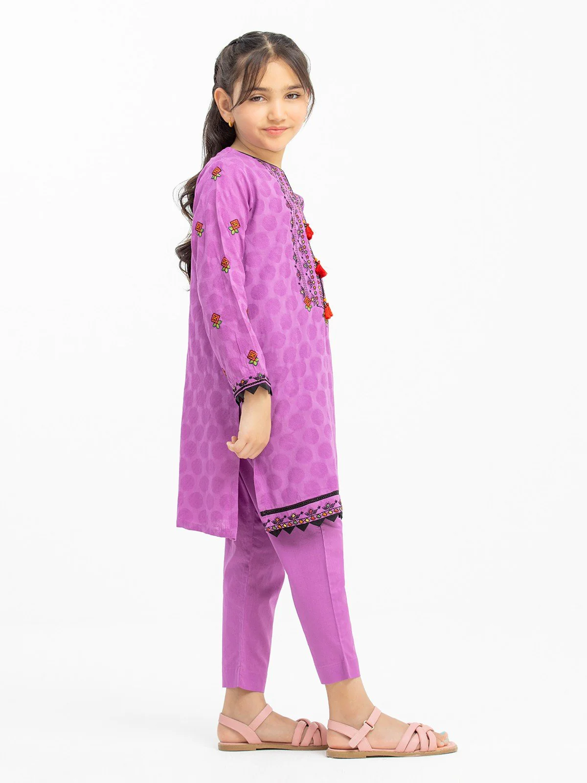 Embroidered Dobby Shirt Trouser - EGTKE23-70349ST - Image 4