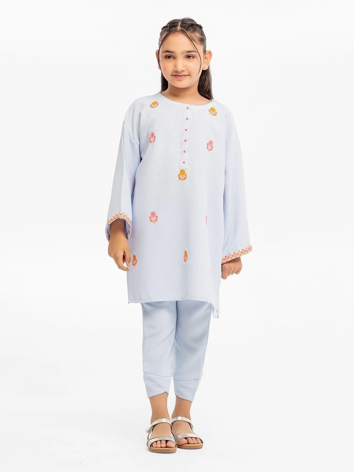 Embroidered Dobby Shirt Trouser - EGTKE23-70640ST