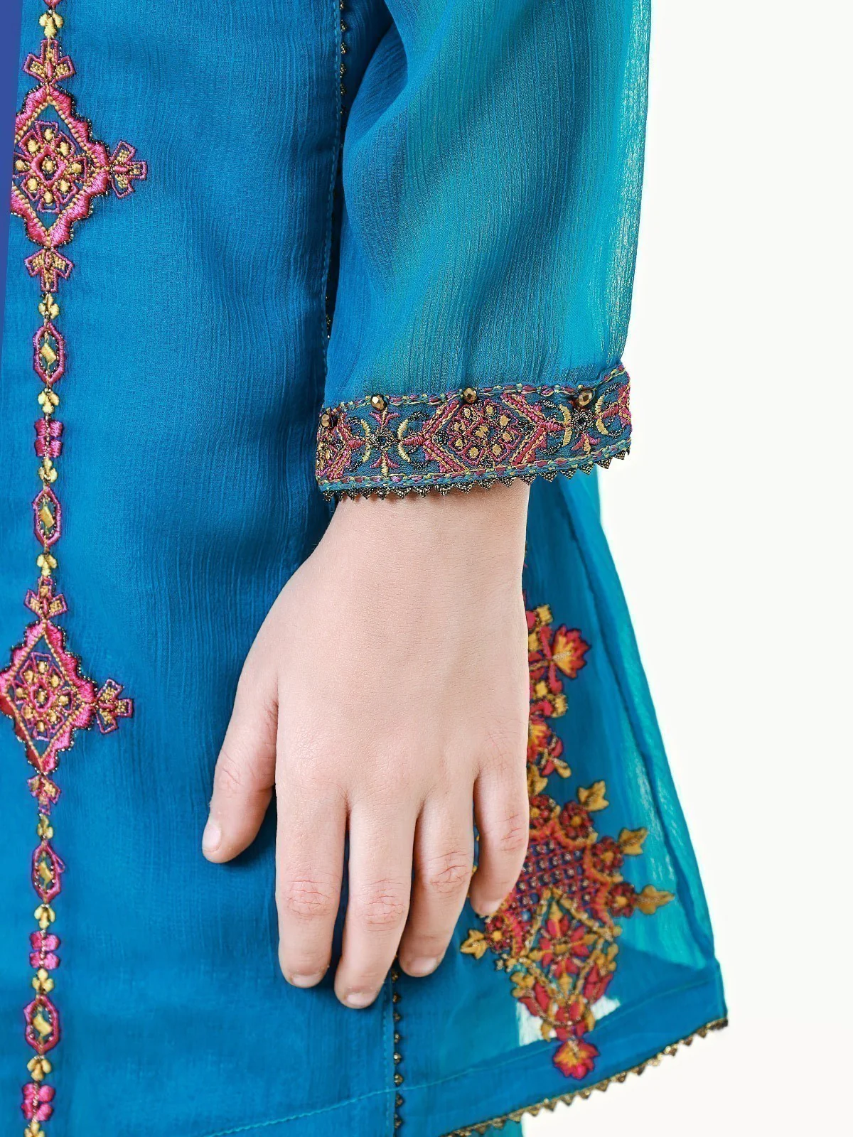 Embroidered Chiffon Suit - EGTP22-22199 - Image 5