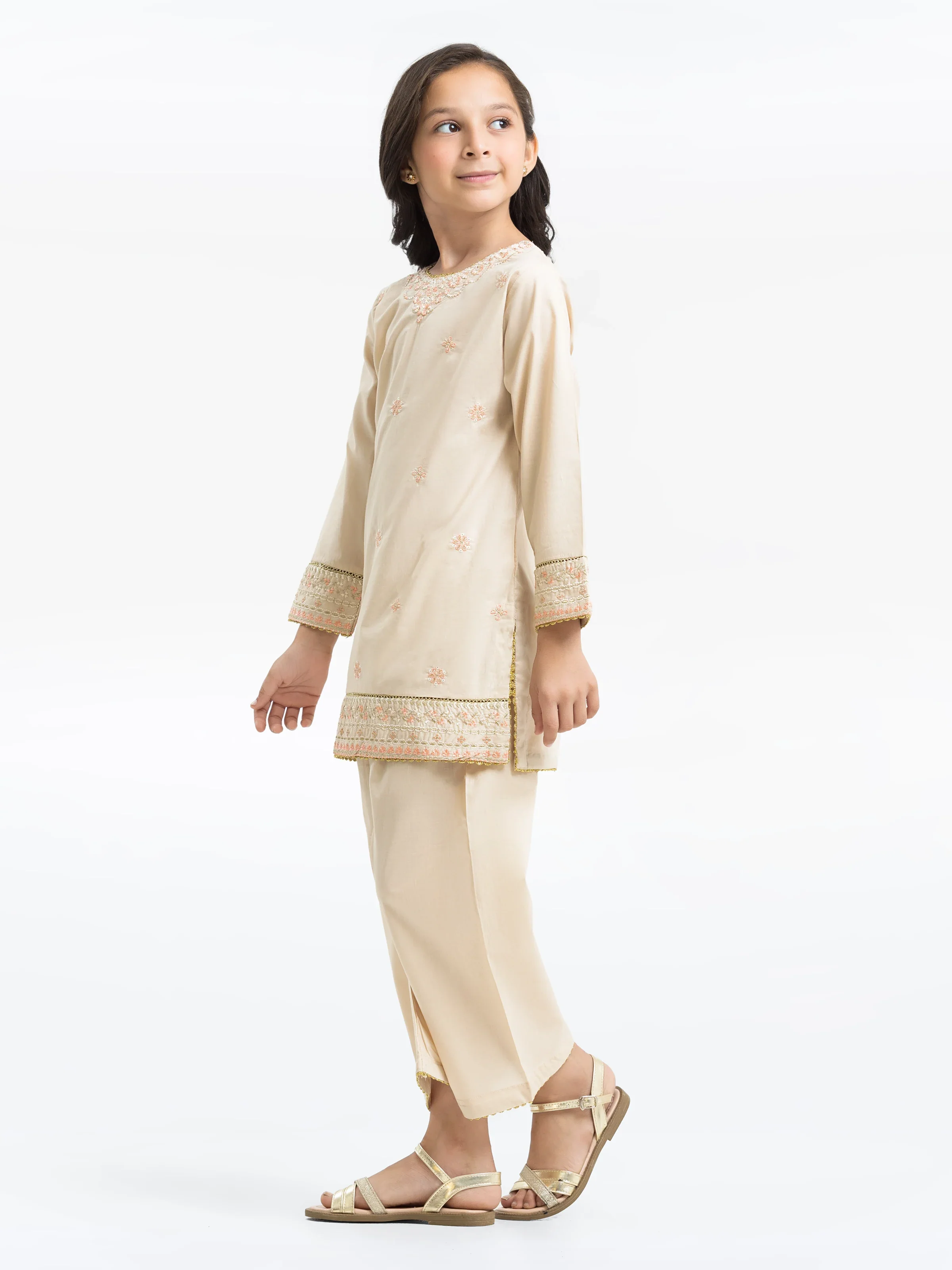 Embroidered Cambric Shirt Trouser - EGTKE24-70770ST - Image 2