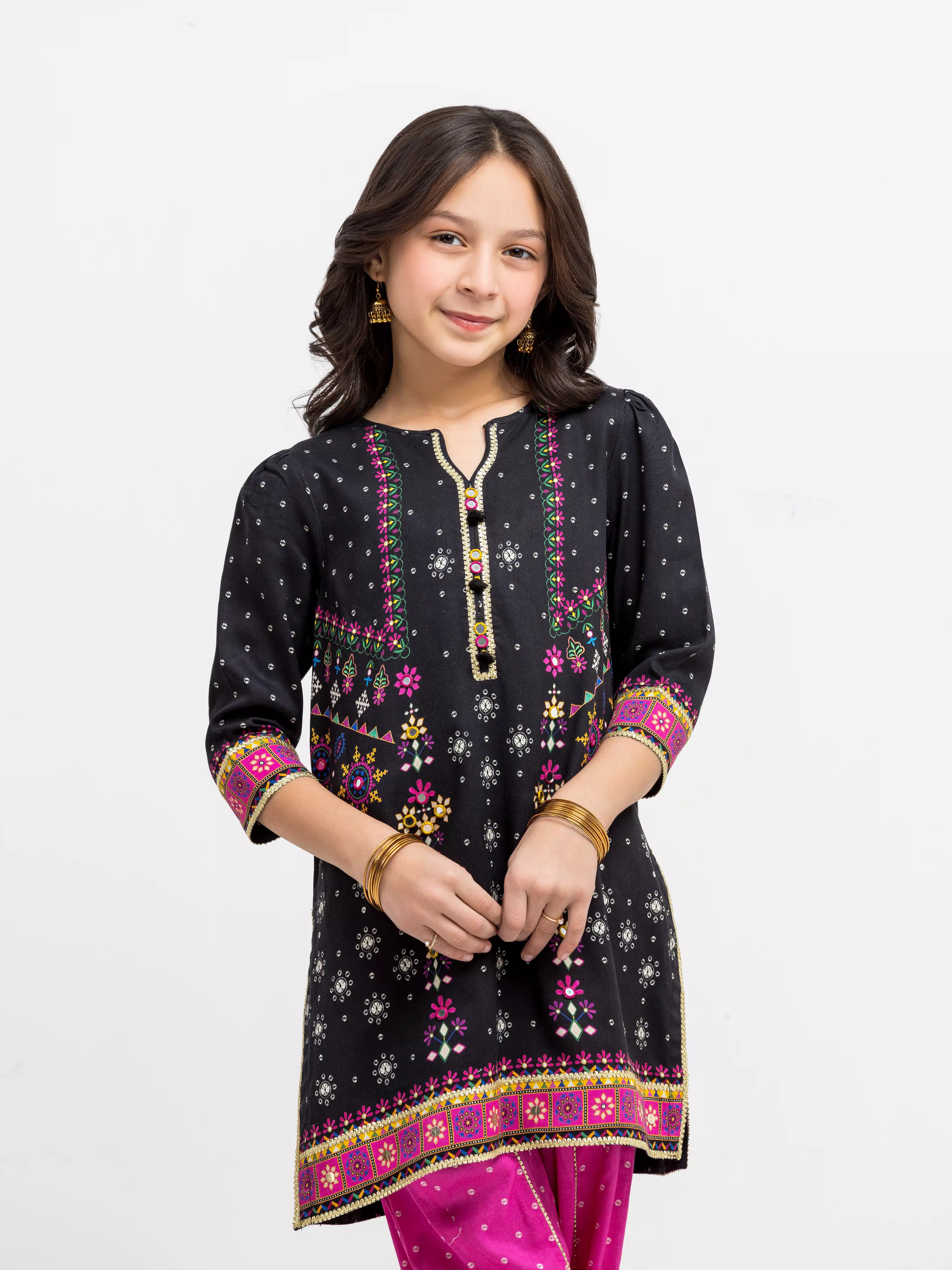 Printed Raw Silk Co-Ord Set - EGTKP6-74004ST - Image 2