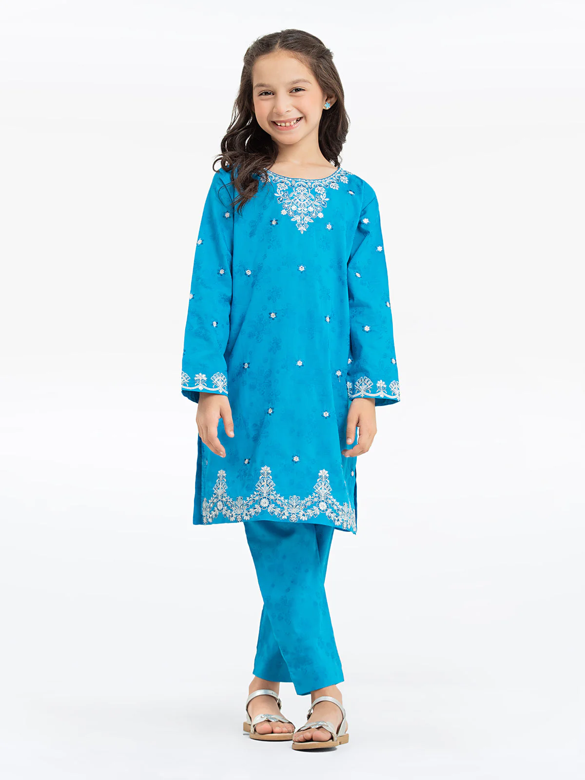 Embroidered Dobby Shirt Trouser - EGTKE24-70756ST