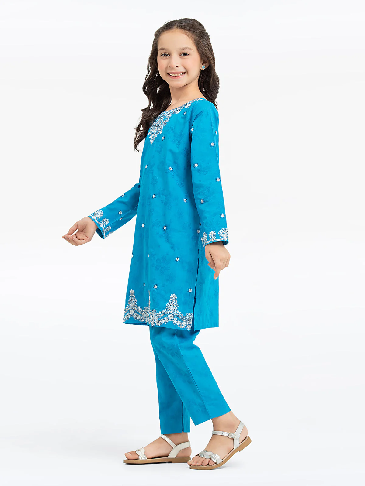 Embroidered Dobby Shirt Trouser - EGTKE24-70756ST - Image 4