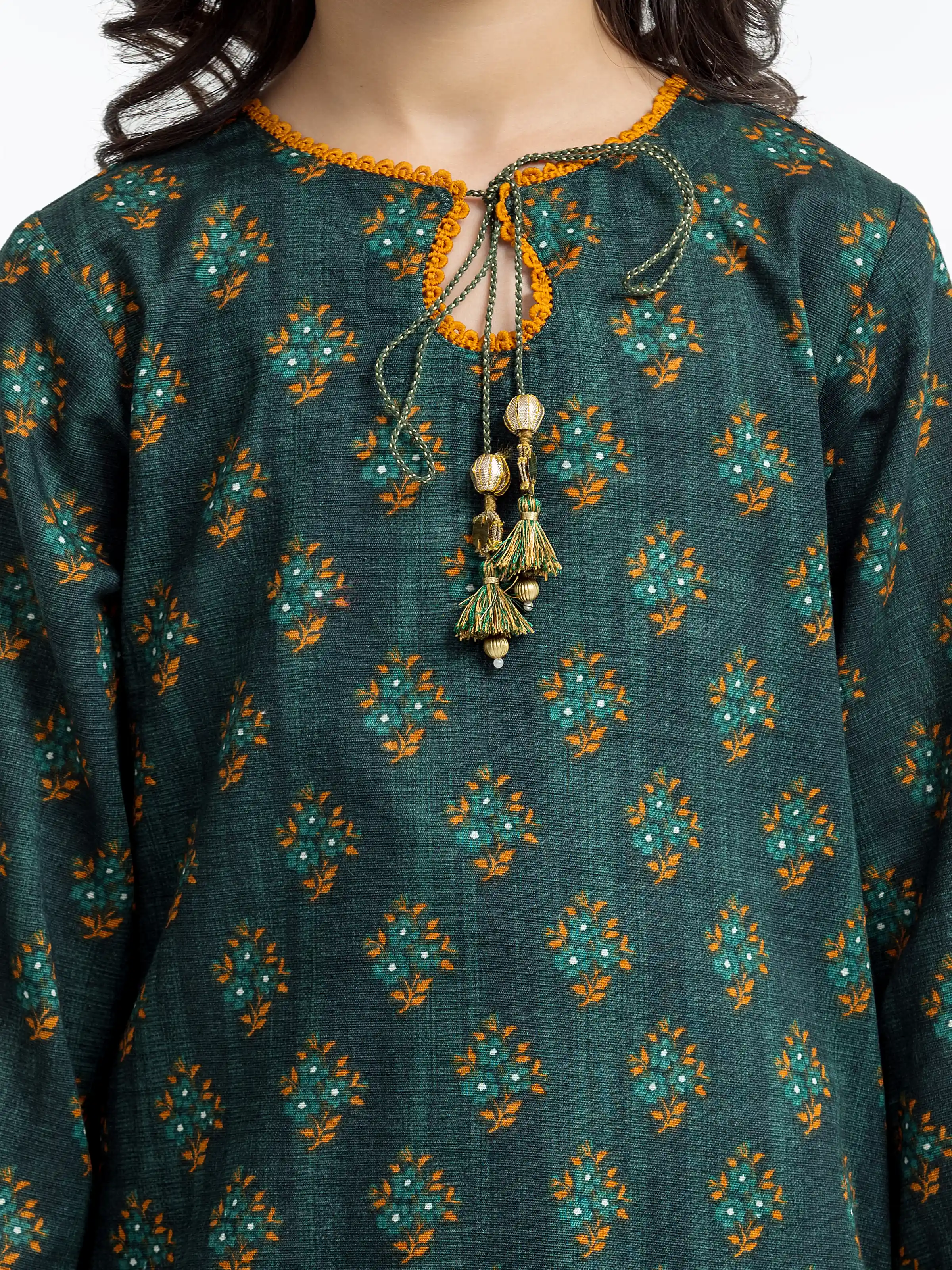 Printed Khaddar Co-Ord Set - EGTKP24-70791ST - Image 3