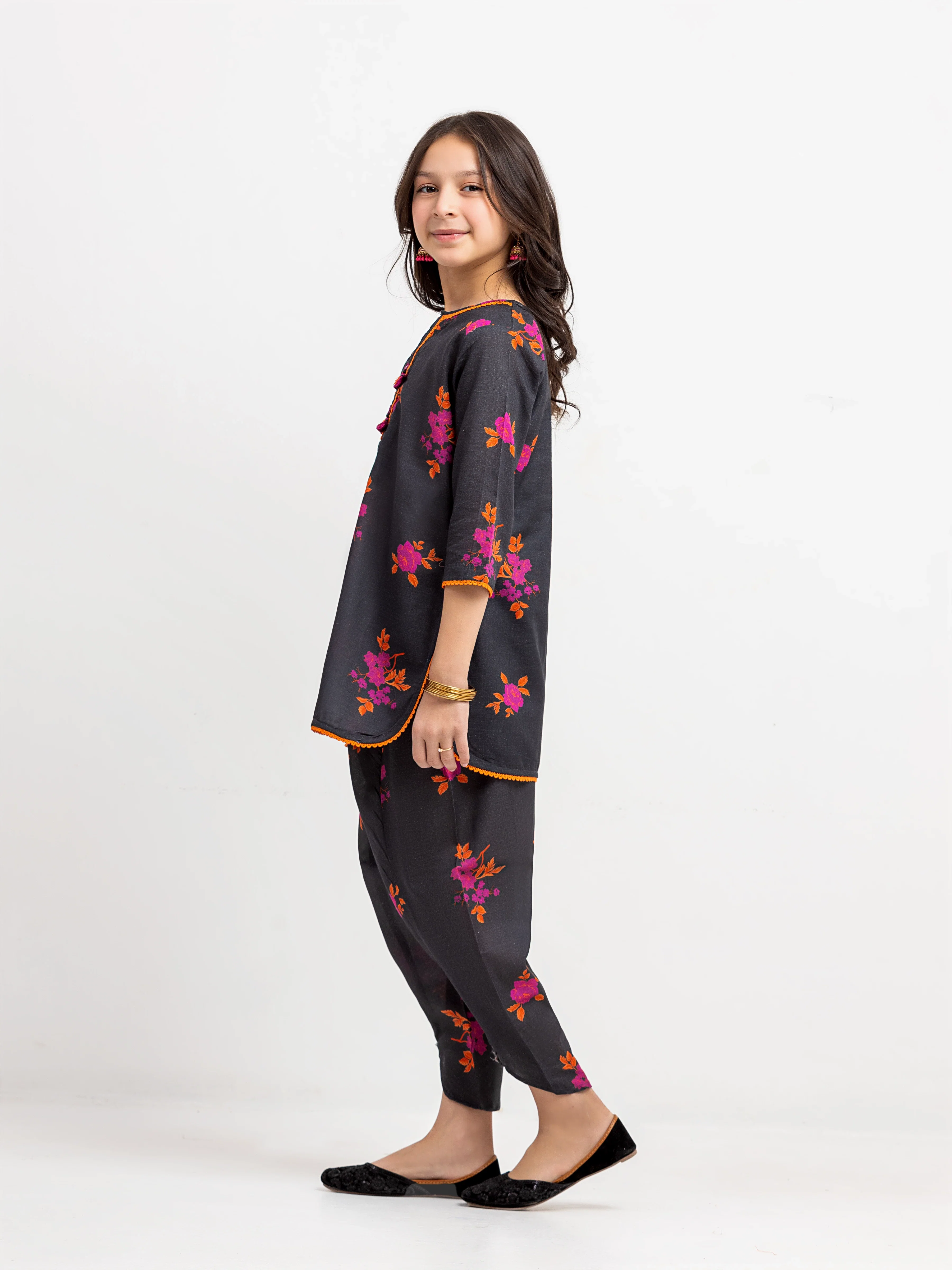 Printed Khaddar Co-Ord Set - EGTKP5-73080ST - Image 4