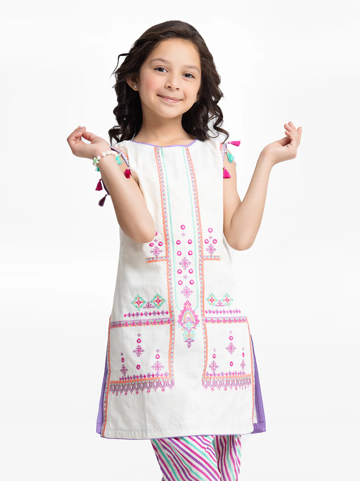 Embroidered Dobby Shirt Trouser - EGTKE23-70358ST - Image 2