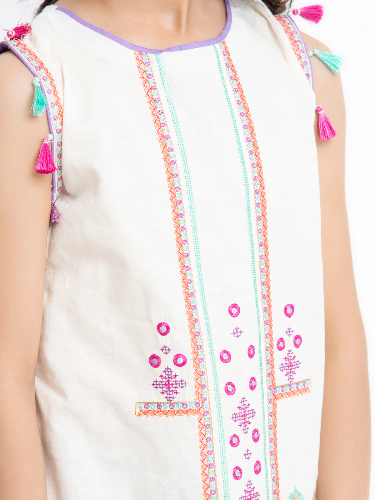 Embroidered Dobby Shirt Trouser - EGTKE23-70358ST - Image 4