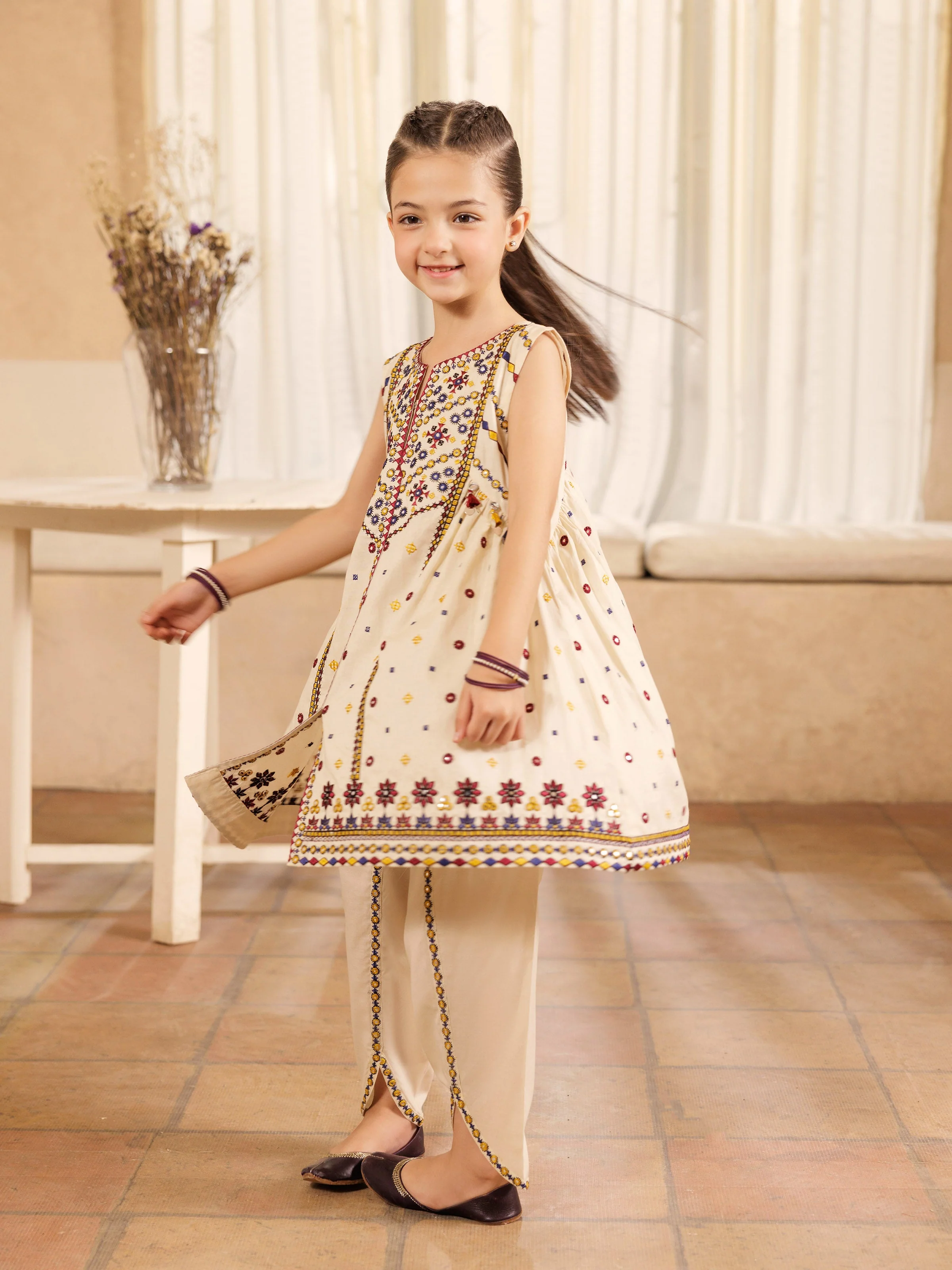 Embroidered Cambric Co-Ord Set - EGTKE5-71015ST - Image 6