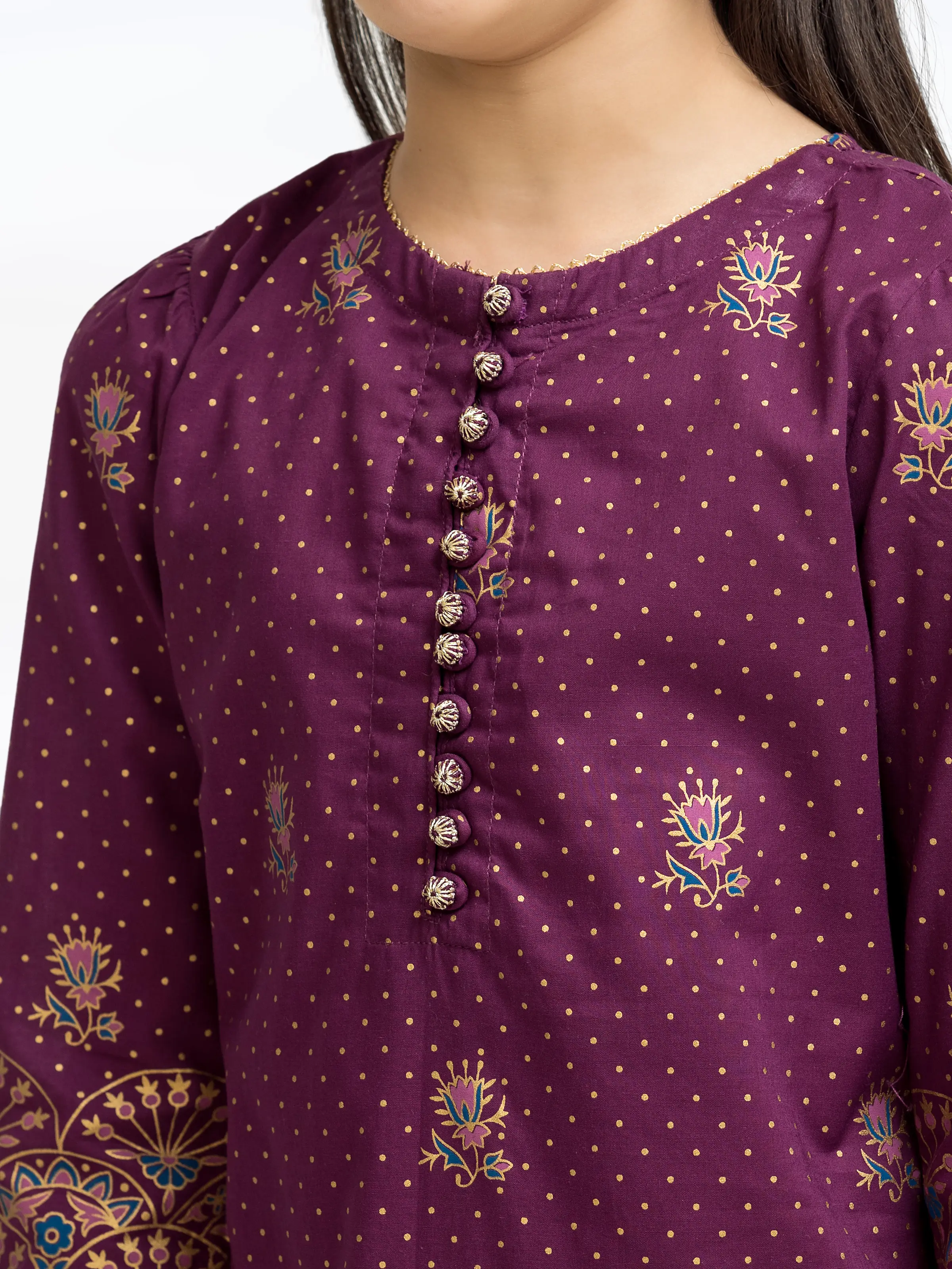 Block Print Cambric Suit - EGTKP5-70797-3P - Image 3