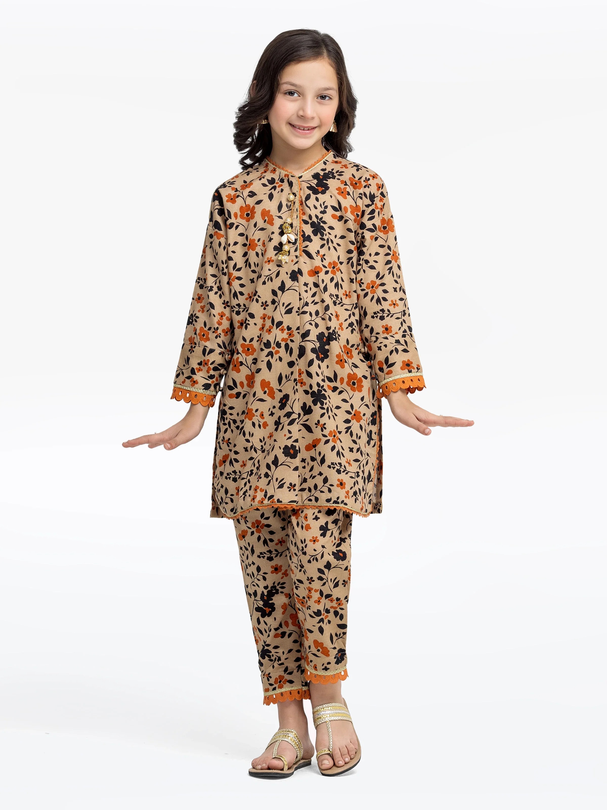 Printed Khaddar Co-Ord Set - EGTKP24-70790ST