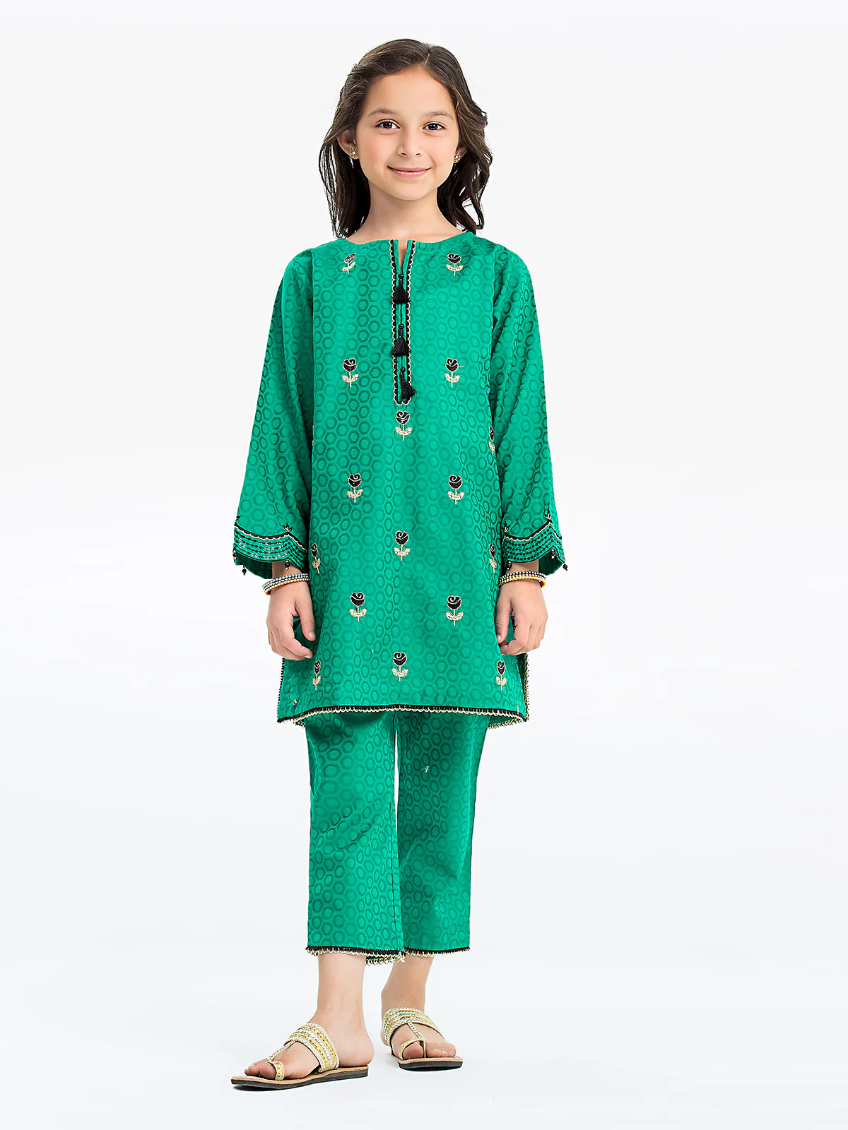 Embroidered Dobby Shirt Trouser - EGTKE24-70738ST
