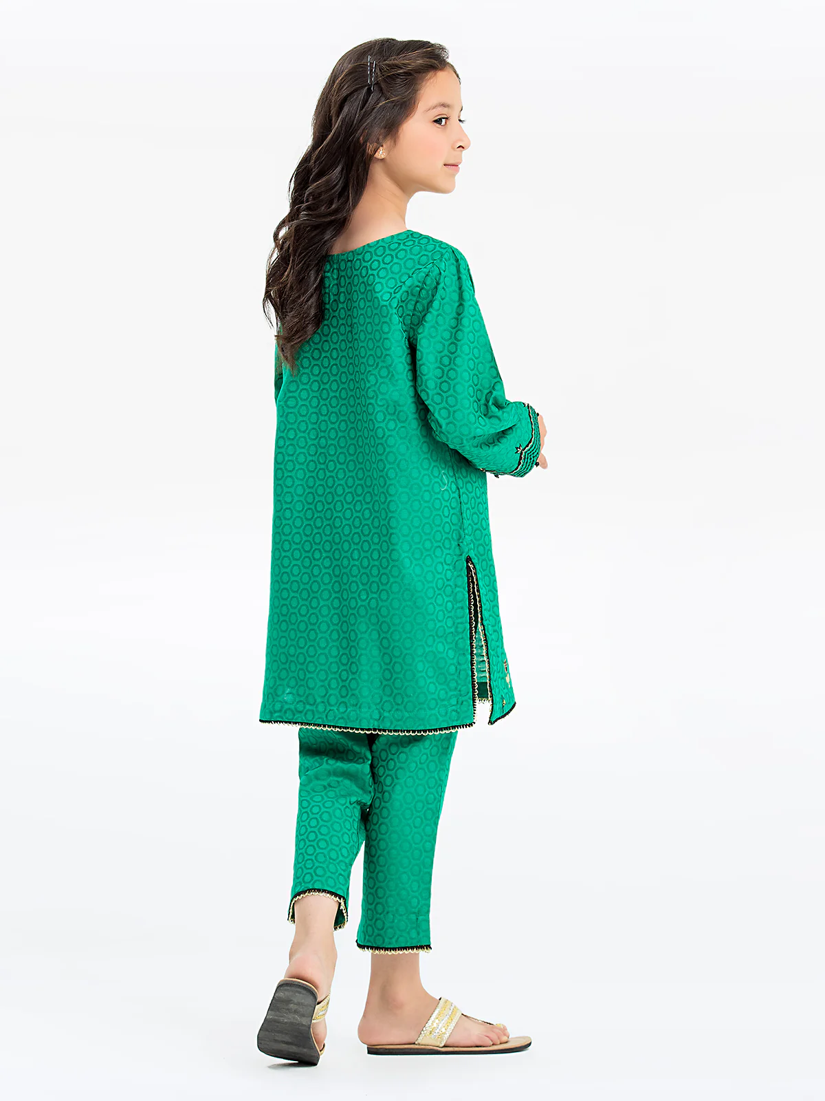 Embroidered Dobby Shirt Trouser - EGTKE24-70738ST - Image 6