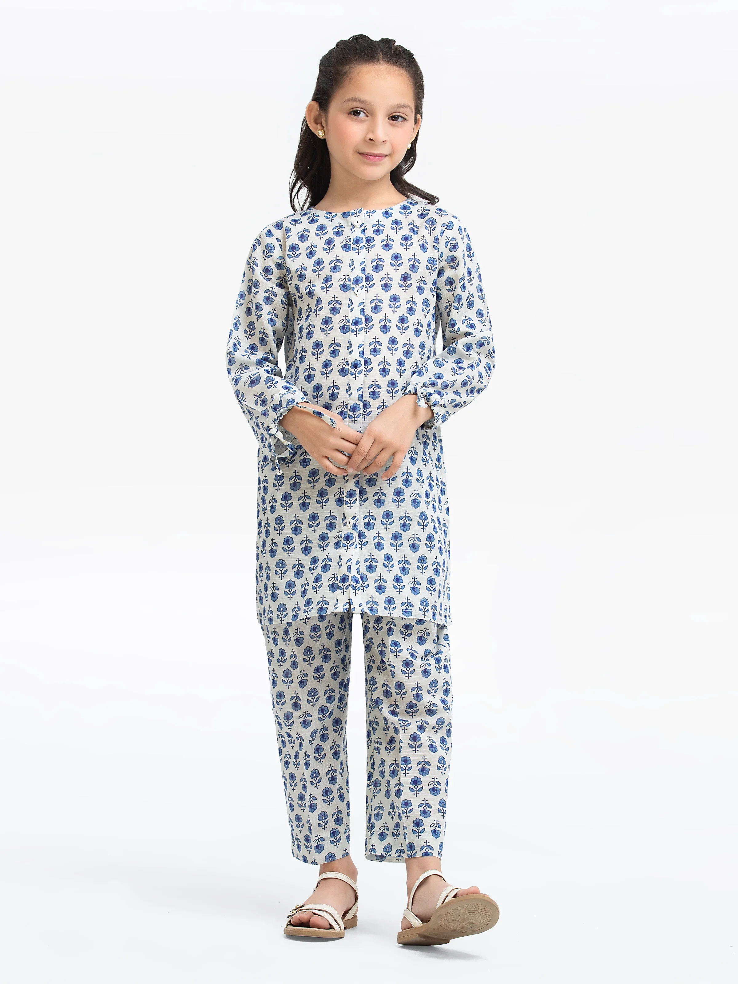 Printed Khaddar Co-Ord Set - EGTKP24-70910ST
