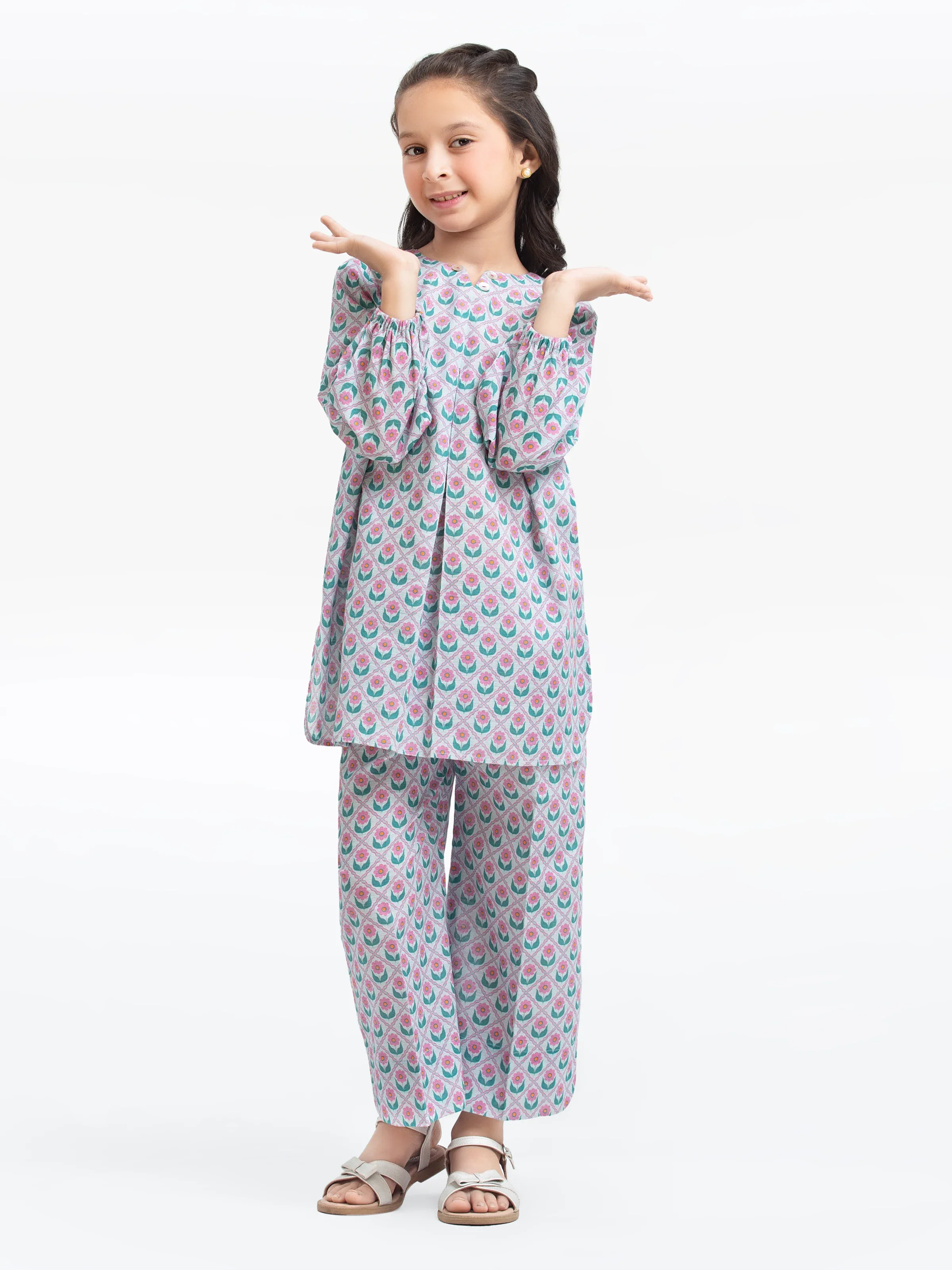 Printed Khaddar Co-Ord Set - EGTKP24-70904ST