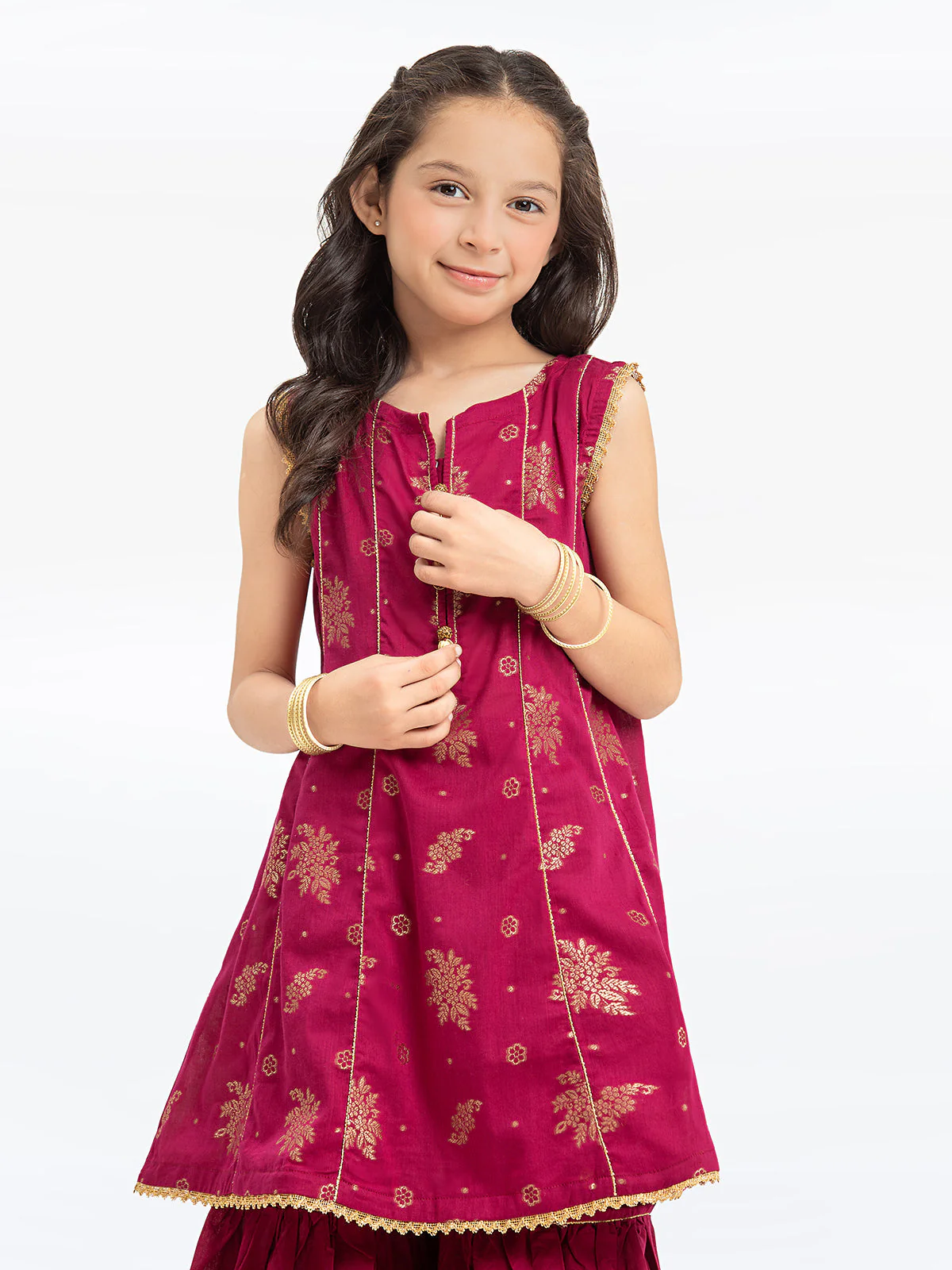 Solid Jacquard Gharara Suit - EGTKS24-70746ST - Image 2