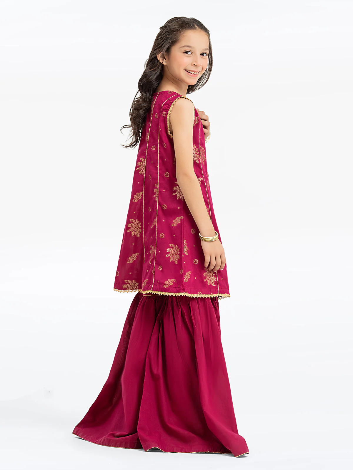 Solid Jacquard Gharara Suit - EGTKS24-70746ST - Image 5