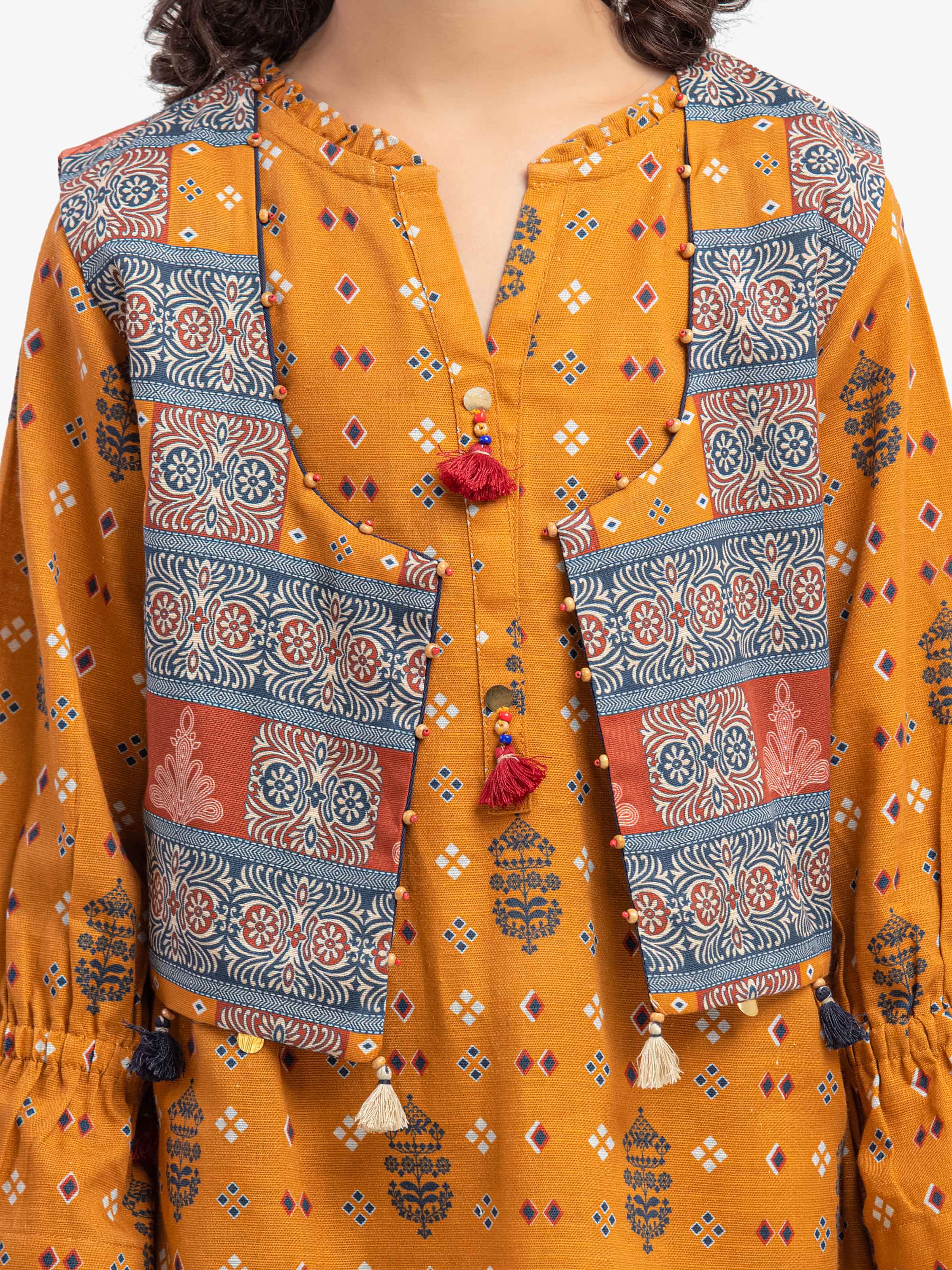 Printed Khaddar Co-Ord Set - EGTKP5-70815ST - Image 3