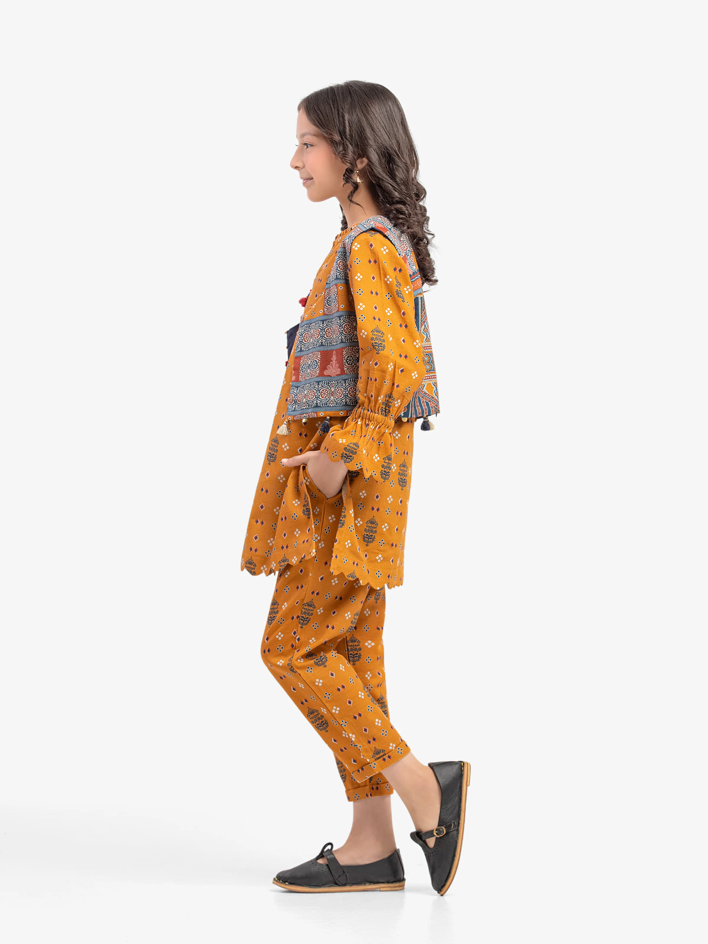 Printed Khaddar Co-Ord Set - EGTKP5-70815ST - Image 5