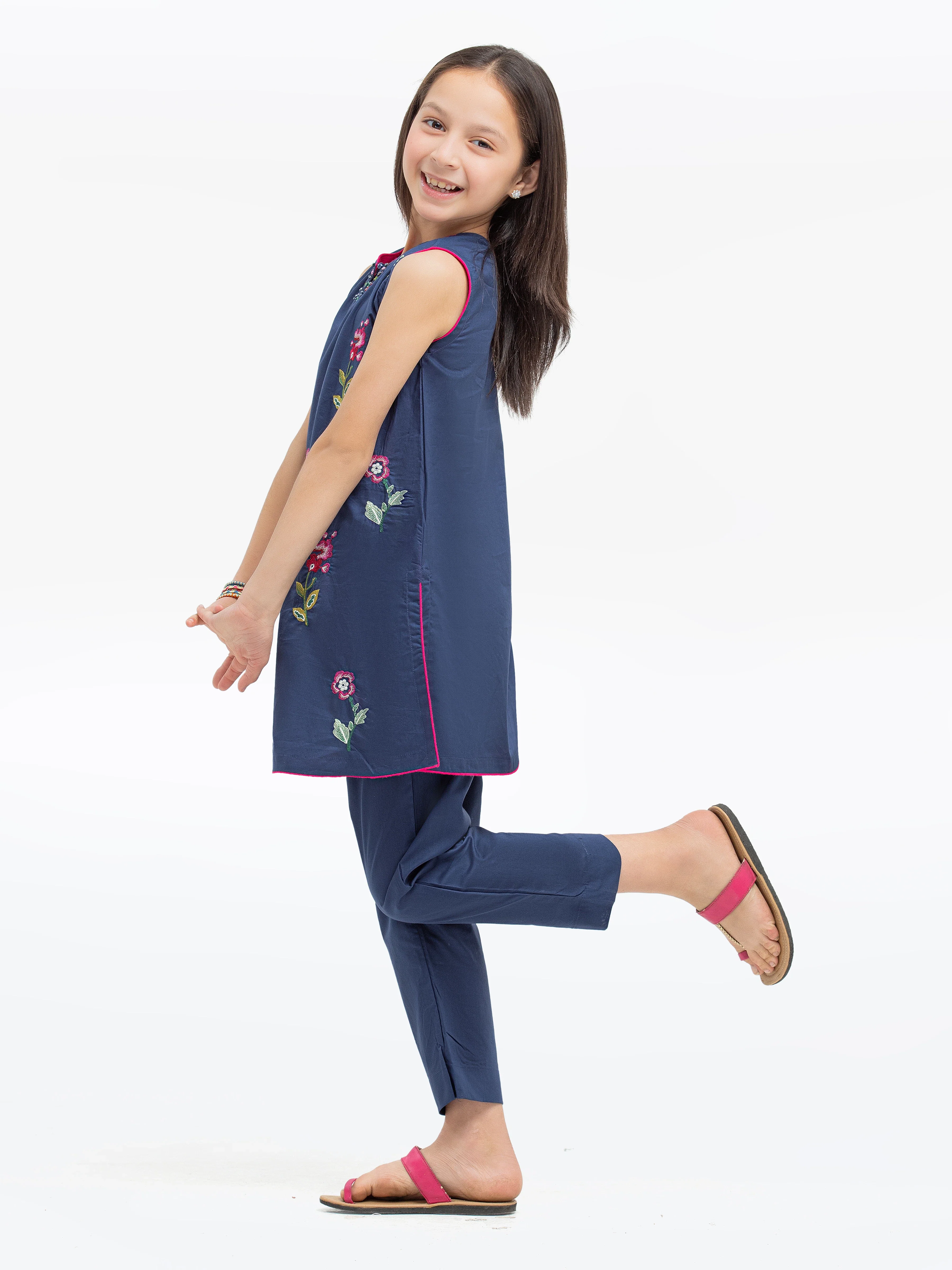 Embroidered Cambric Shirt Trouser - EGTKE24-70779ST - Image 3