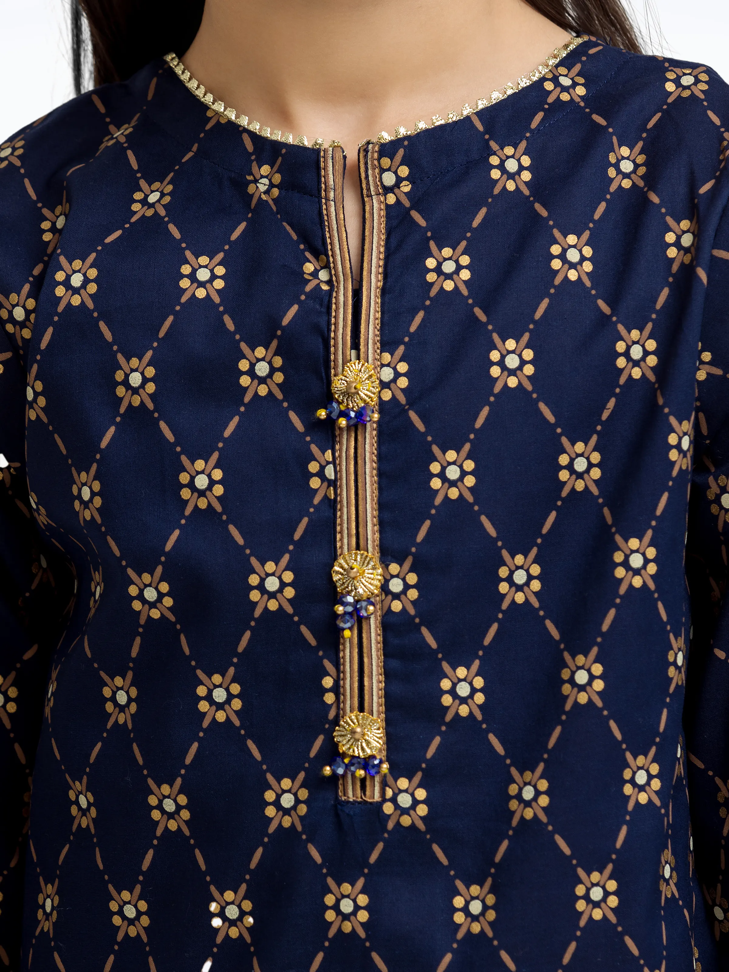 Block Print Cambric Suit - EGTKP5-70802-3P - Image 3