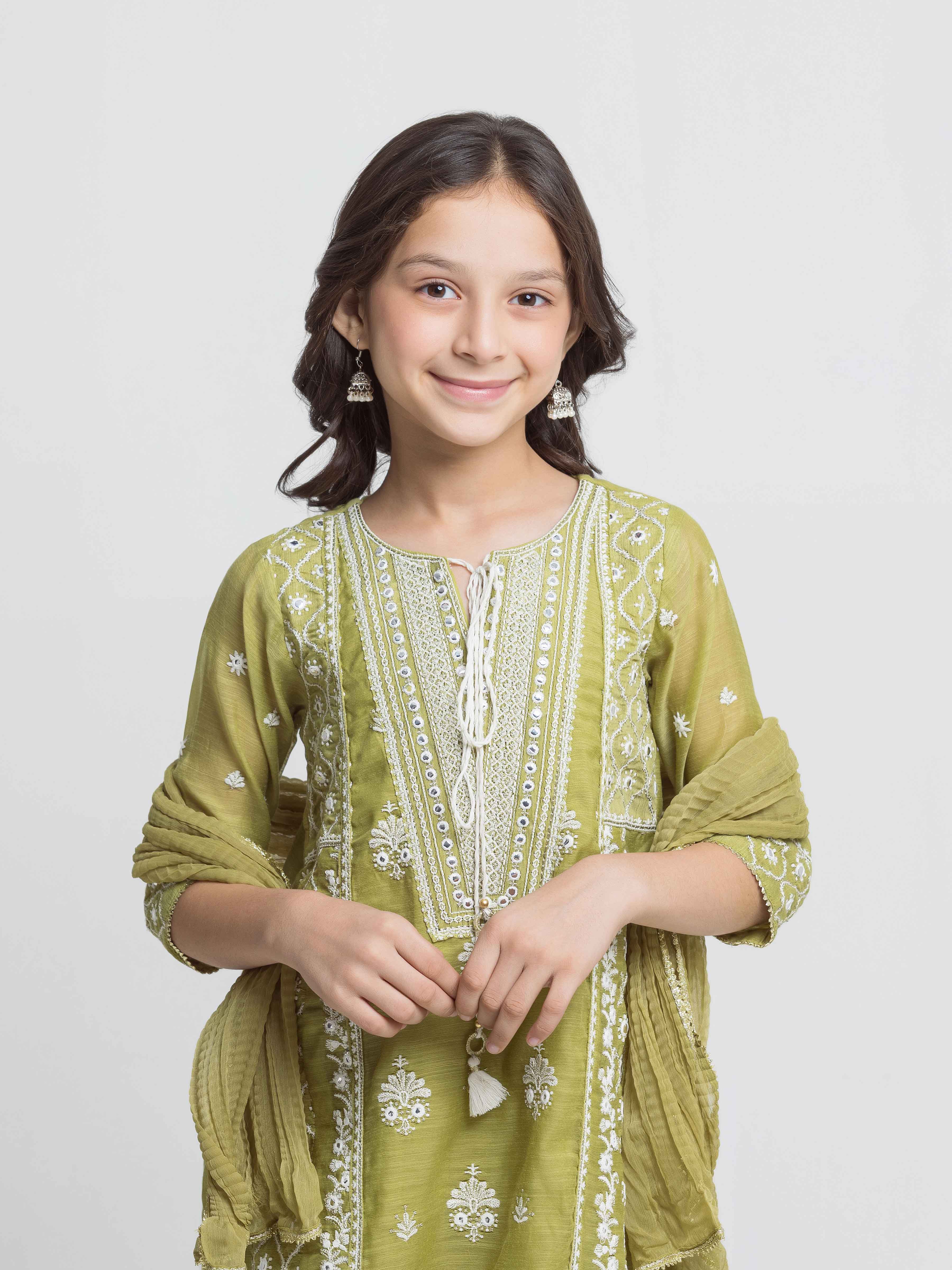 Embroidered Chanderi Suit - EGTPLED5-50093-3P - Image 2