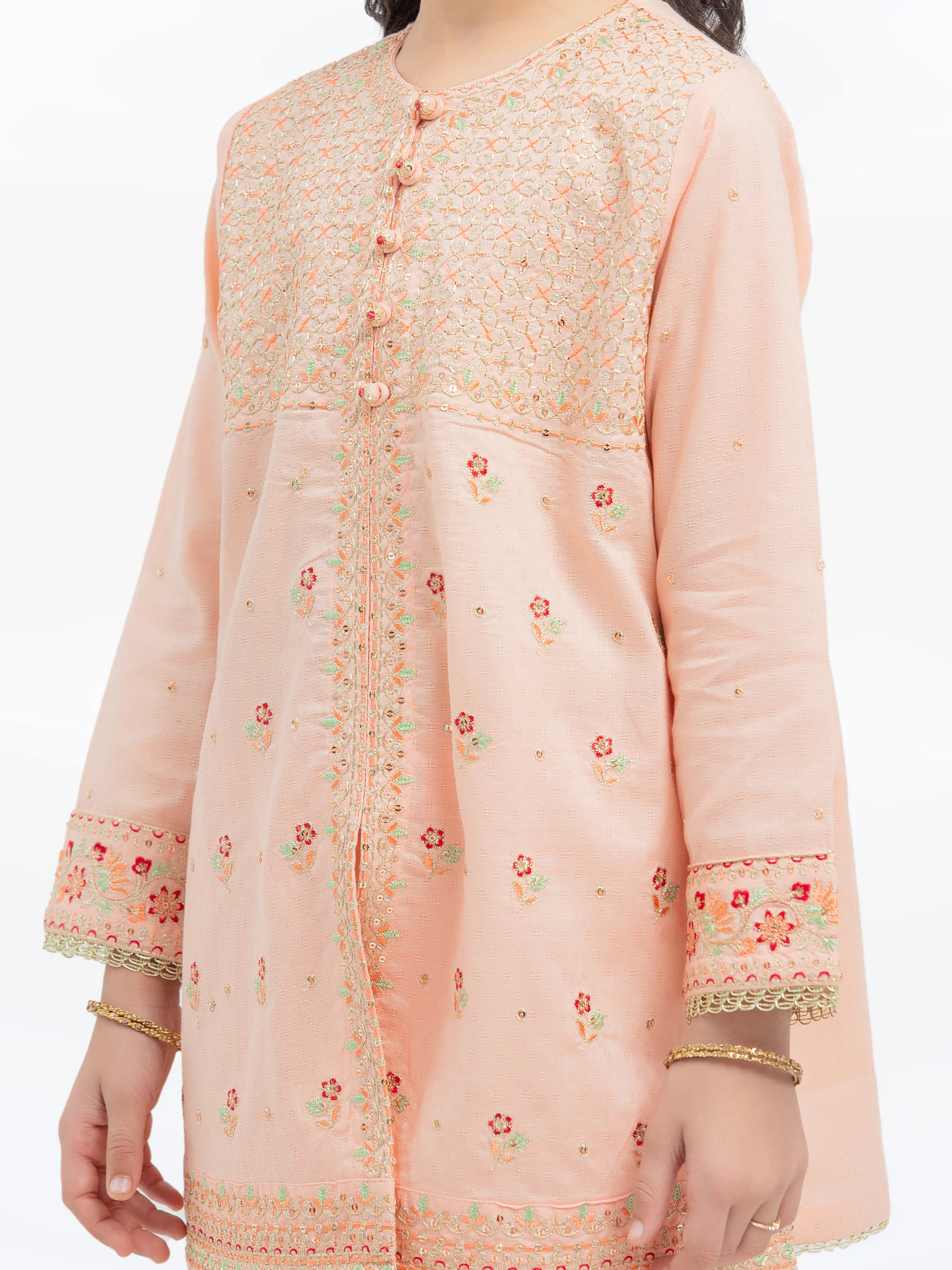 Embroidered Dobby Gharara Suit - EGTKE24-70922ST - Image 3