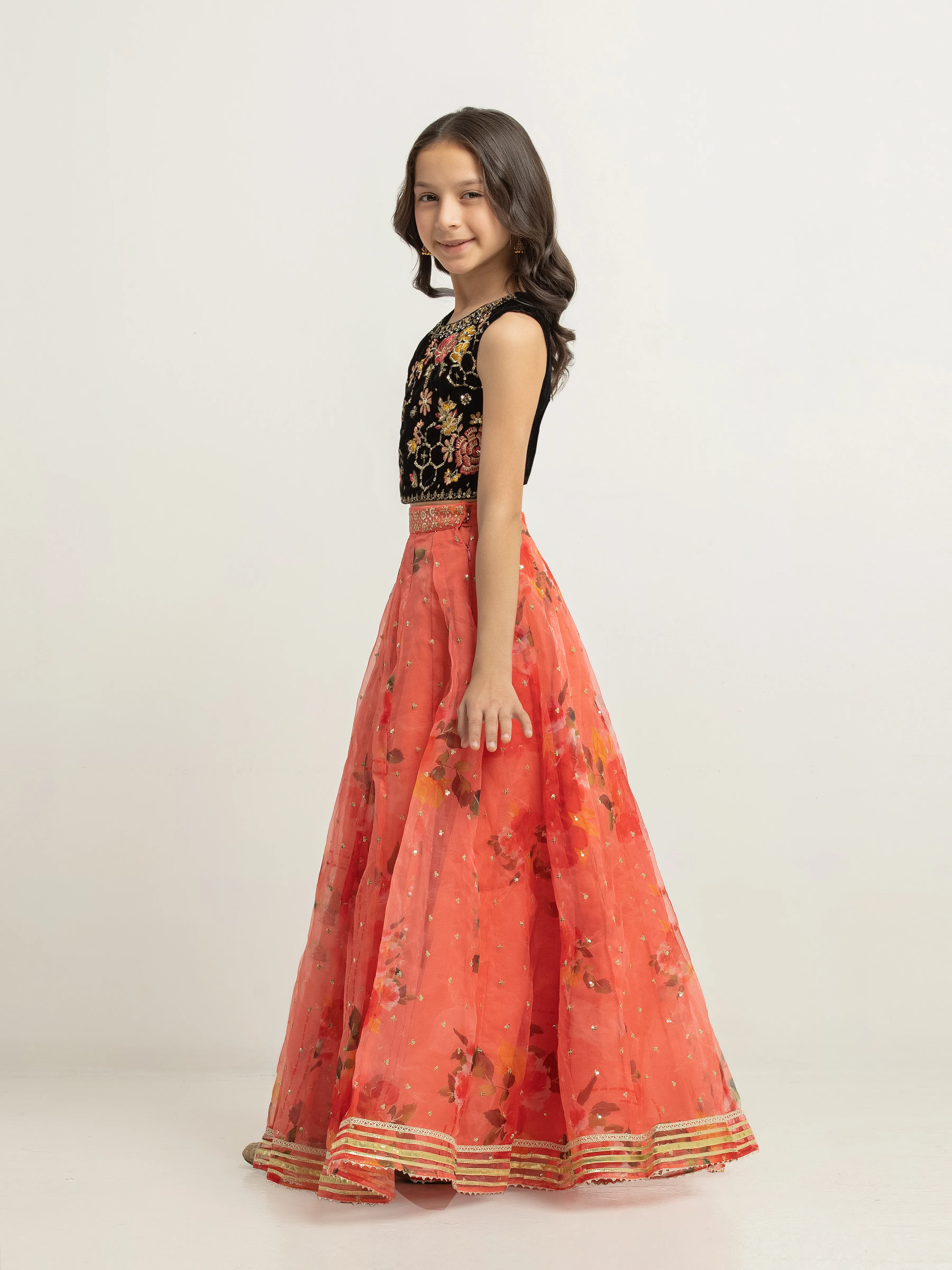 Embroidered Organza Lehenga Suit - EGTPLEP5-50118CL - Image 4